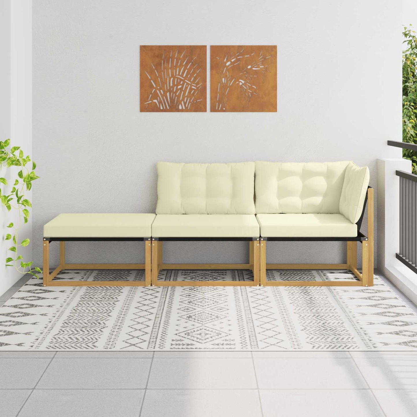 Sectie Sofa Eenheden met kussen Wit 241,5 x 83 x 73 cm is nu te koop bij PeponiXL, paradijselijk wonen!