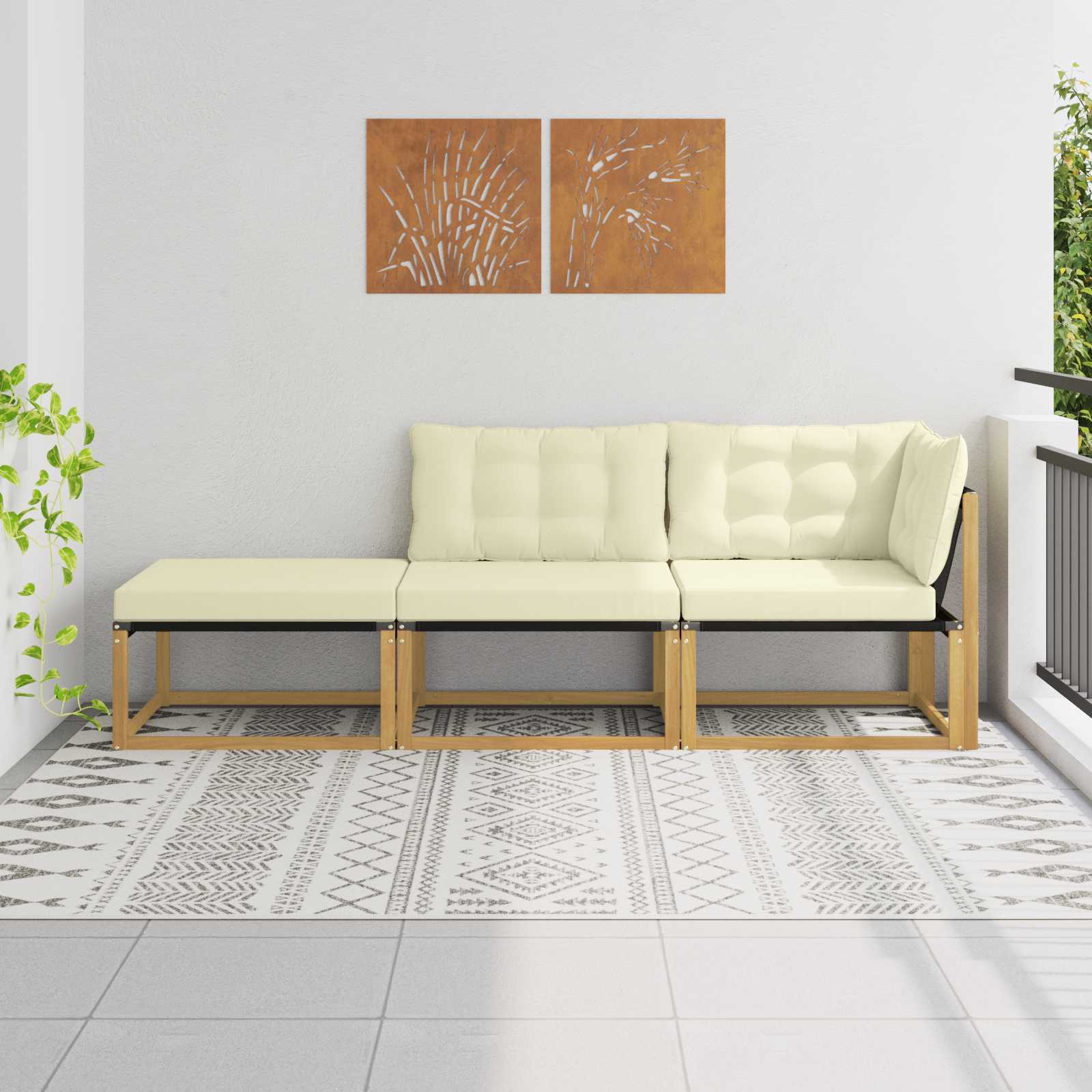 Sectie Sofa Eenheden met kussen Wit 241,5 x 83 x 73 cm is nu te koop bij PeponiXL, paradijselijk wonen!