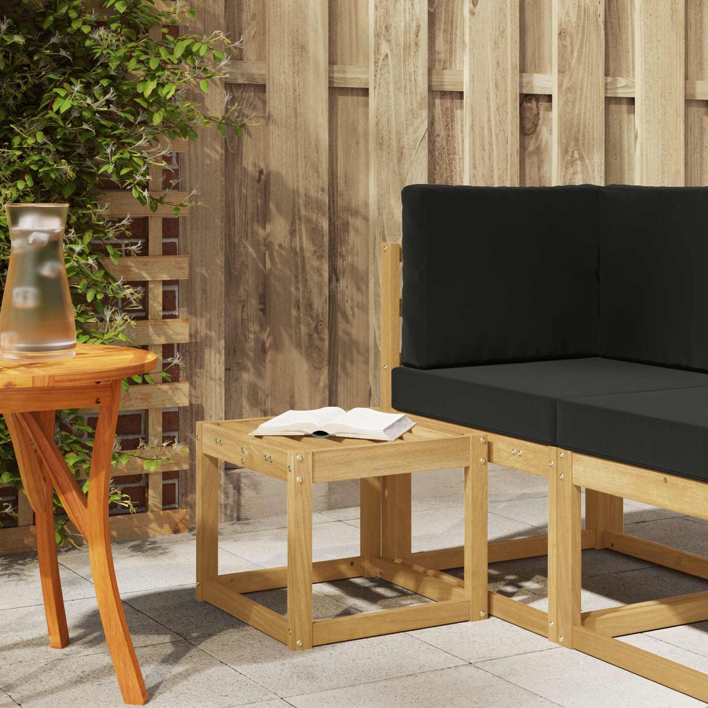 Buitenstoolbank Wit 43 x 43 x 37 cm Massief Acaciahout is nu te koop bij PeponiXL, paradijselijk wonen!