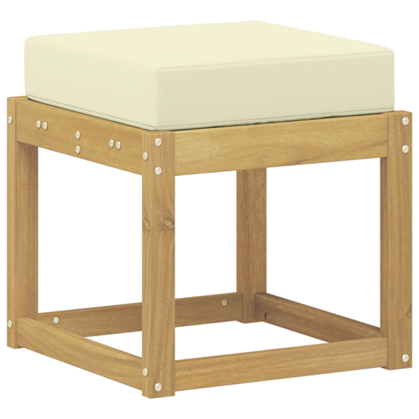 Buitenstoolbank Wit 43 x 43 x 45 cm Massief Acaciahout is nu te koop bij PeponiXL, paradijselijk wonen!