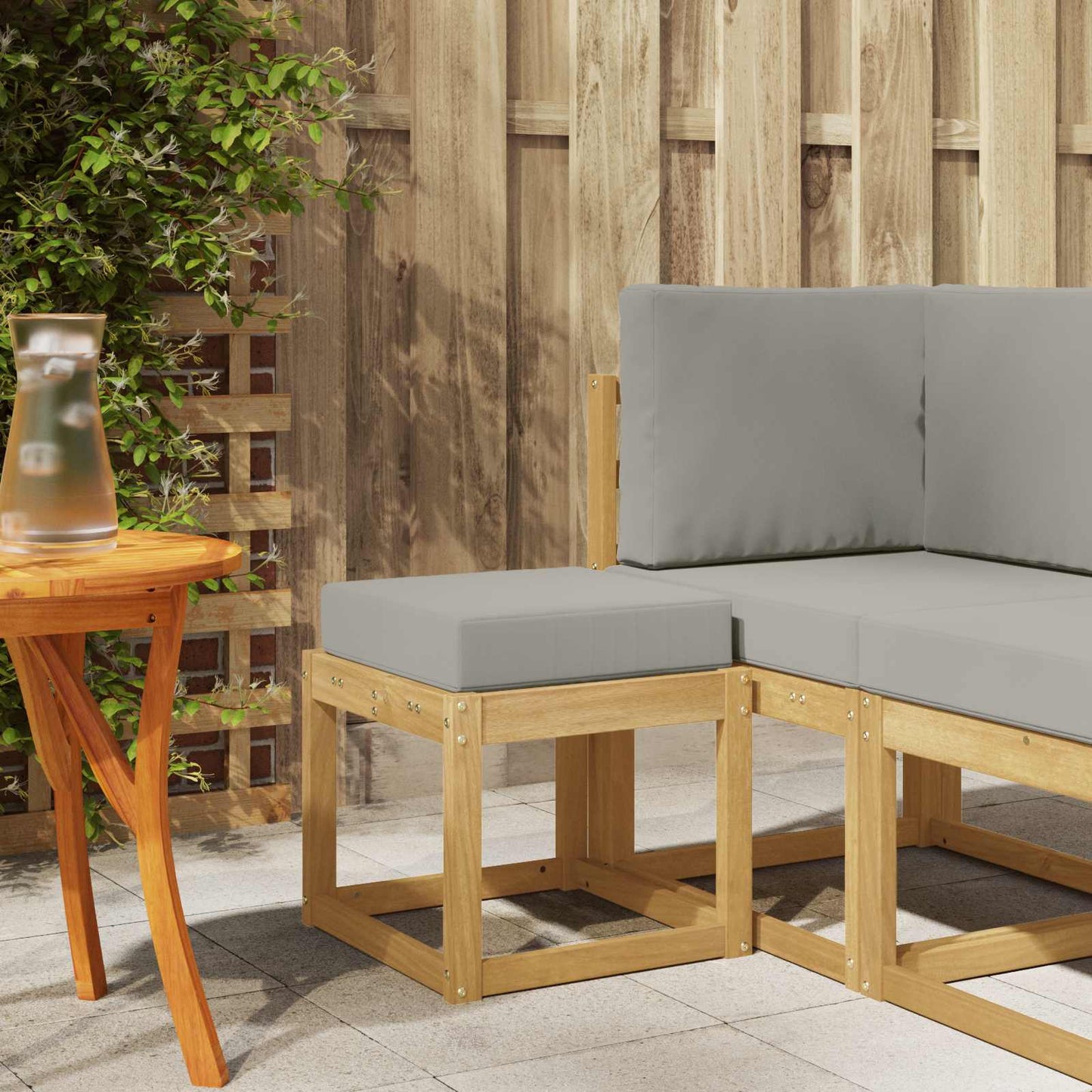 Buitenstoolbank Wit 43 x 43 x 45 cm Massief Acaciahout is nu te koop bij PeponiXL, paradijselijk wonen!