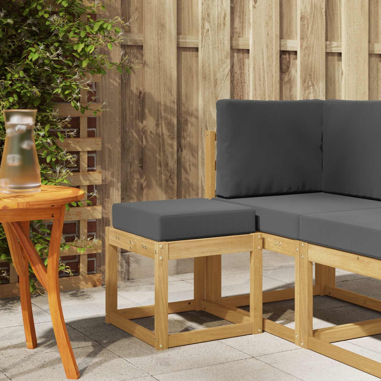 Buitenstoolbank Wit 43 x 43 x 45 cm Massief Acaciahout is nu te koop bij PeponiXL, paradijselijk wonen!
