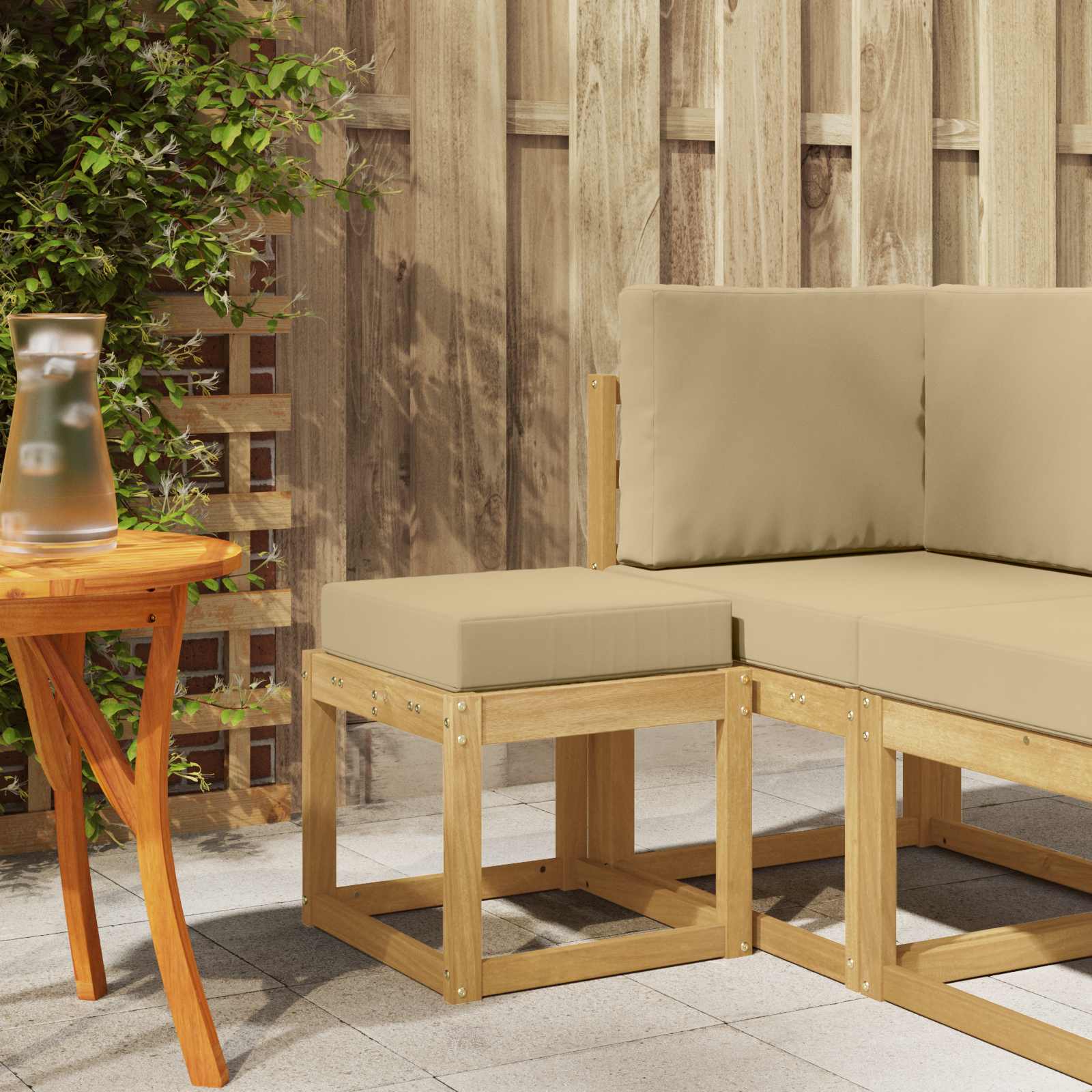 Buitenstoolbank Wit 43 x 43 x 45 cm Massief Acaciahout is nu te koop bij PeponiXL, paradijselijk wonen!