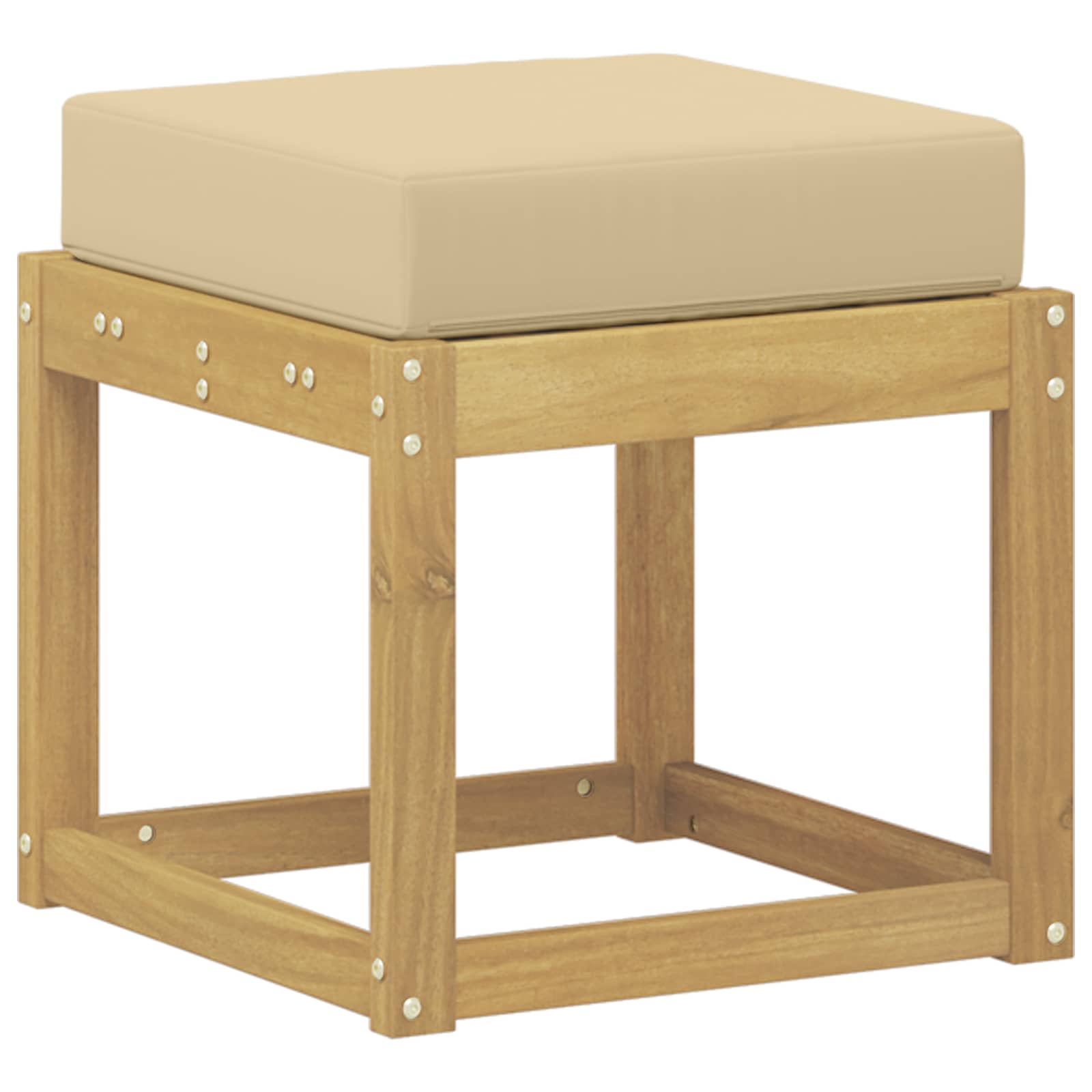 Buitenstoolbank Wit 43 x 43 x 45 cm Massief Acaciahout is nu te koop bij PeponiXL, paradijselijk wonen!
