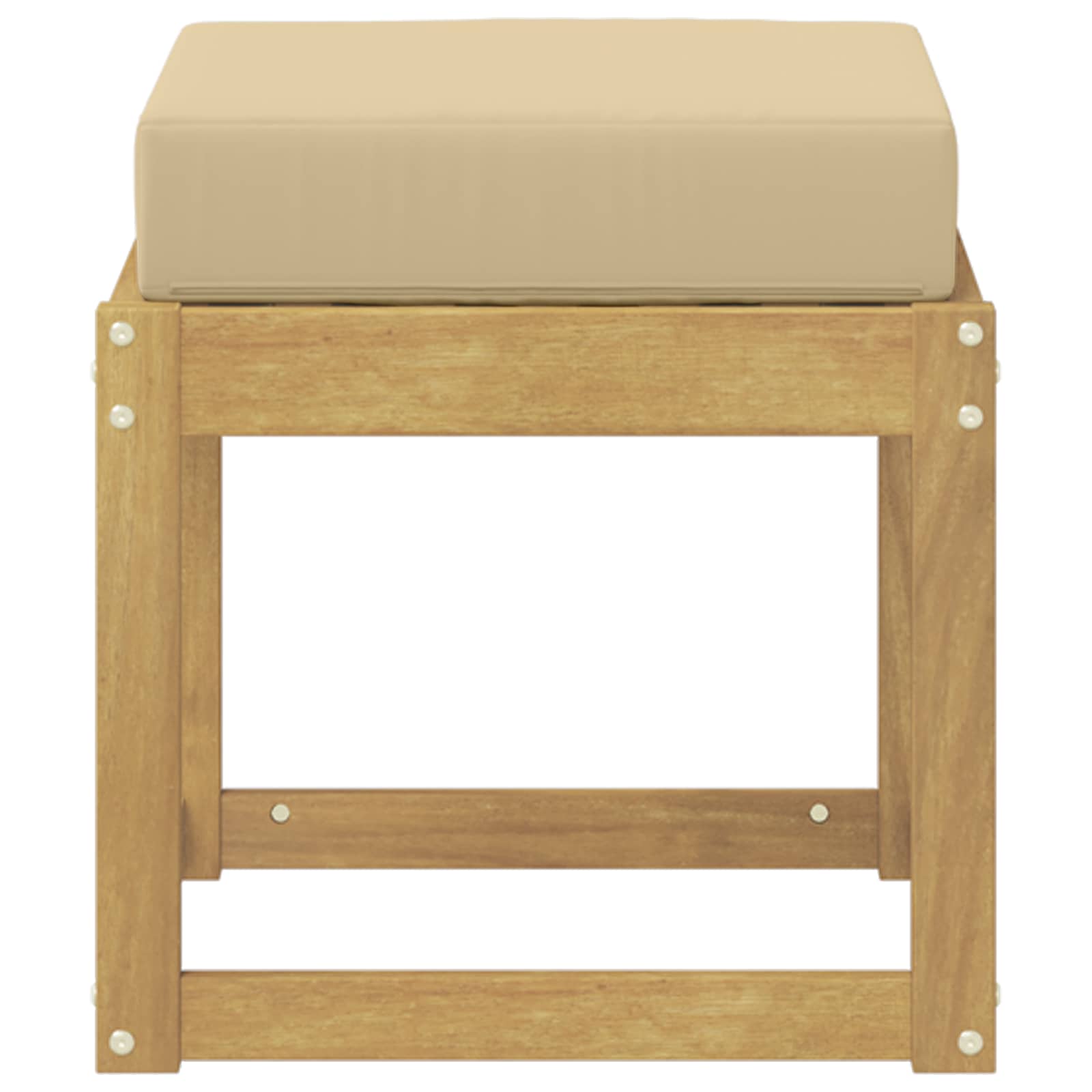 Buitenstoolbank Wit 43 x 43 x 45 cm Massief Acaciahout is nu te koop bij PeponiXL, paradijselijk wonen!