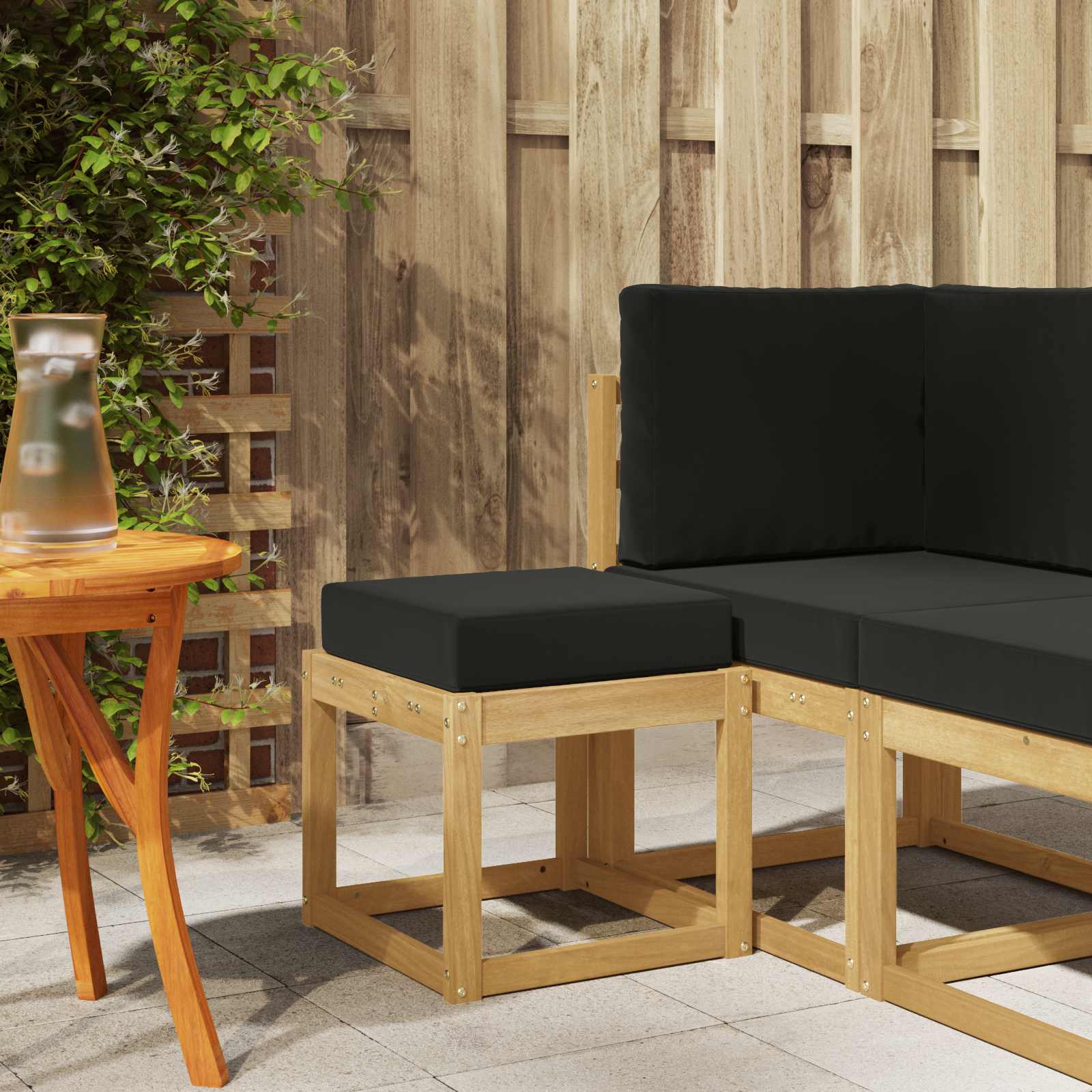 Buitenstoolbank Wit 43 x 43 x 45 cm Massief Acaciahout is nu te koop bij PeponiXL, paradijselijk wonen!