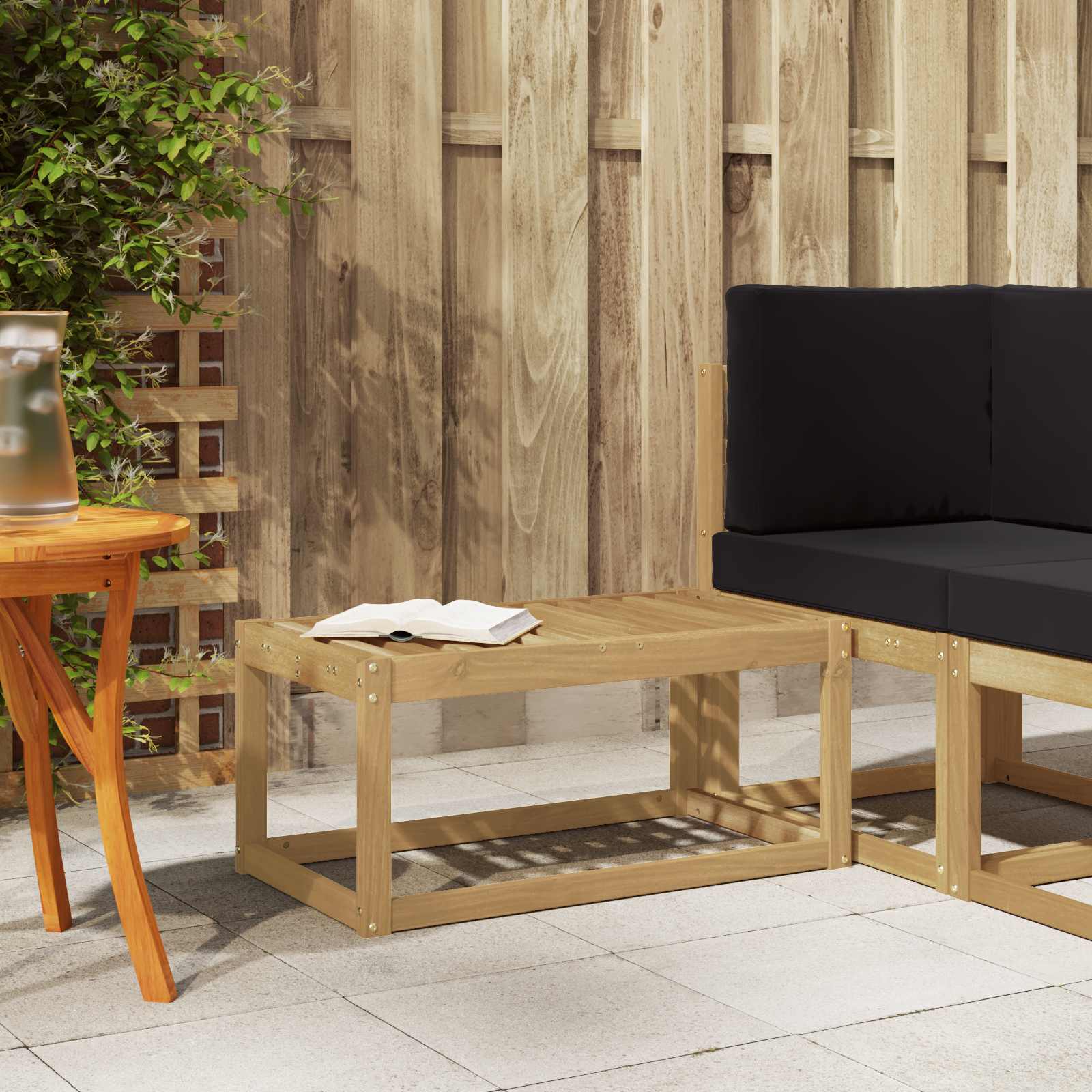 Buitenstoolbank Wit 79 x 43 x 37 cm Massief Acaciahout is nu te koop bij PeponiXL, paradijselijk wonen!