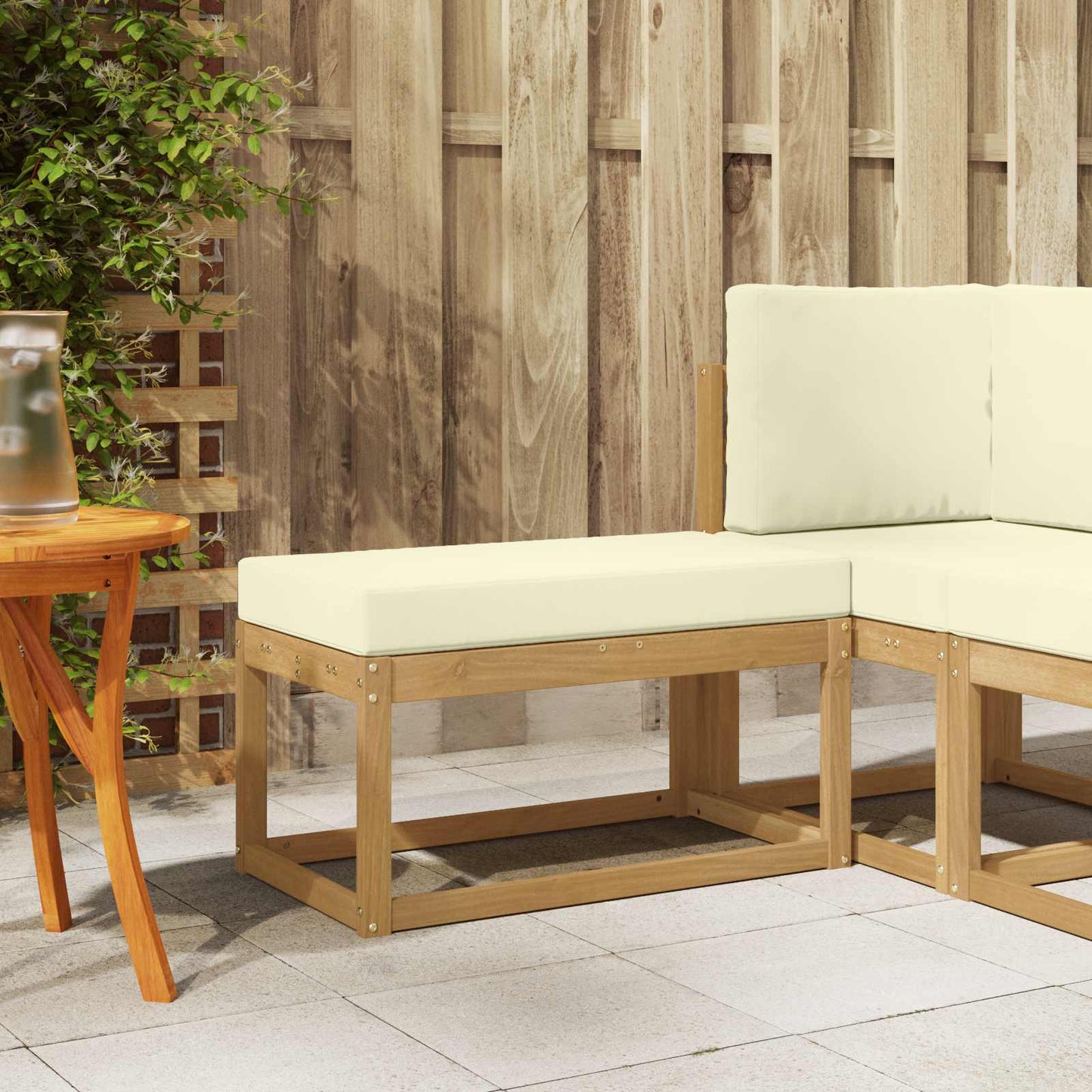 Buitenstoolbank Wit 80 x 43 x 45 cm Massief Acaciahout is nu te koop bij PeponiXL, paradijselijk wonen!