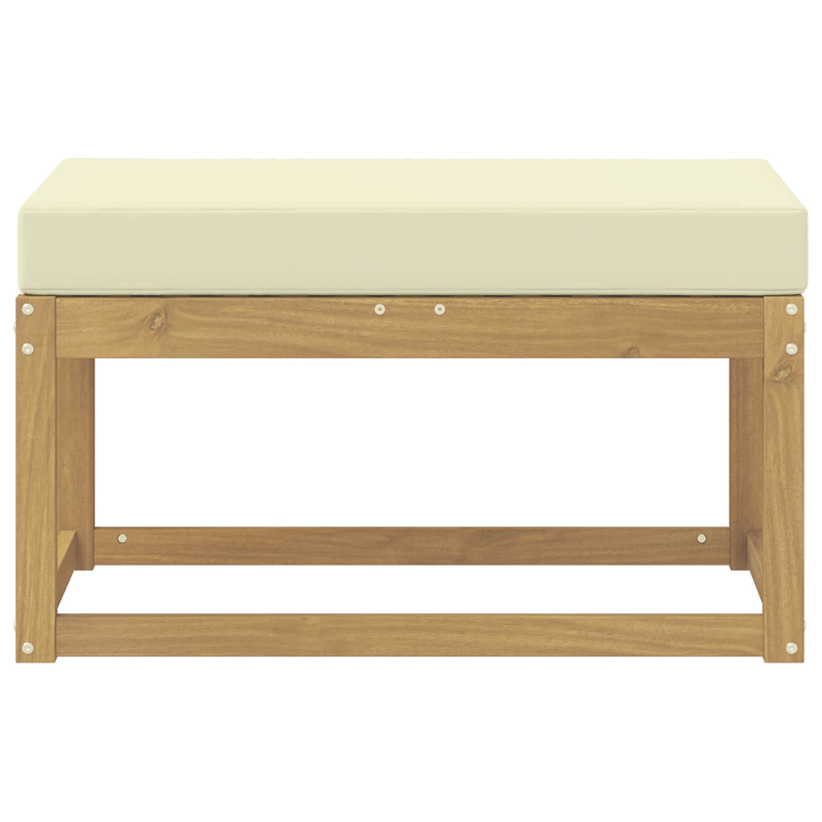 Buitenstoolbank Wit 80 x 43 x 45 cm Massief Acaciahout is nu te koop bij PeponiXL, paradijselijk wonen!