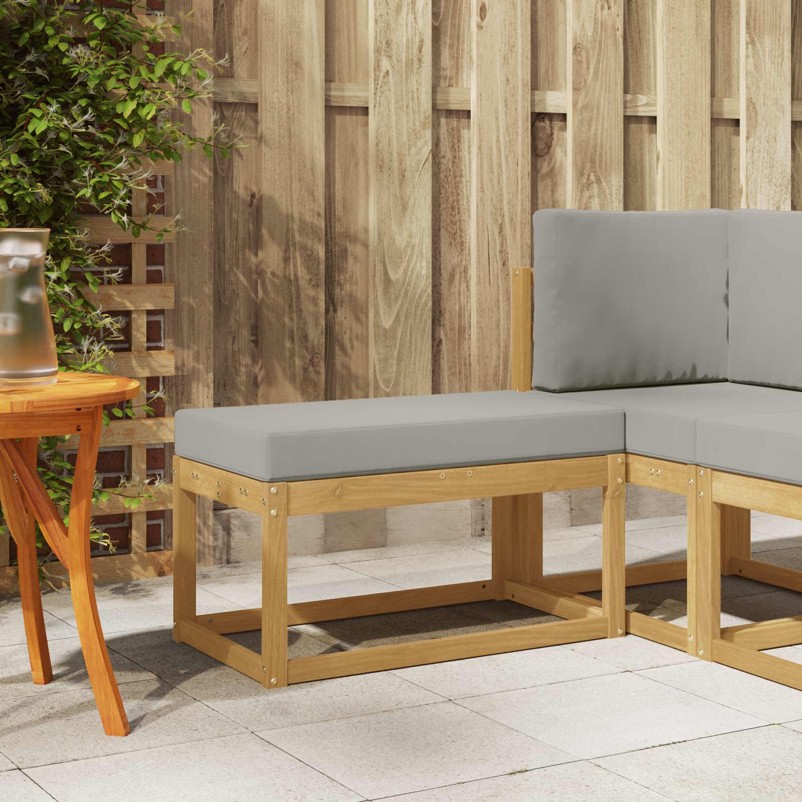 Buitenstoolbank Wit 80 x 43 x 45 cm Massief Acaciahout is nu te koop bij PeponiXL, paradijselijk wonen!