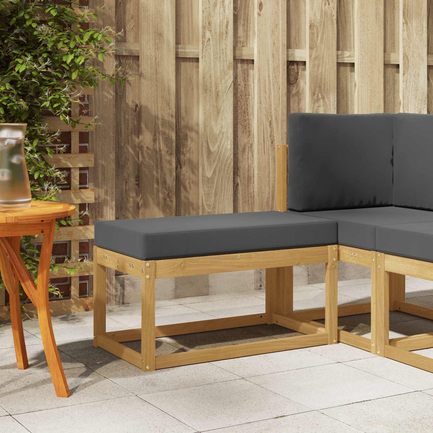 Buitenstoolbank Wit 80 x 43 x 45 cm Massief Acaciahout is nu te koop bij PeponiXL, paradijselijk wonen!