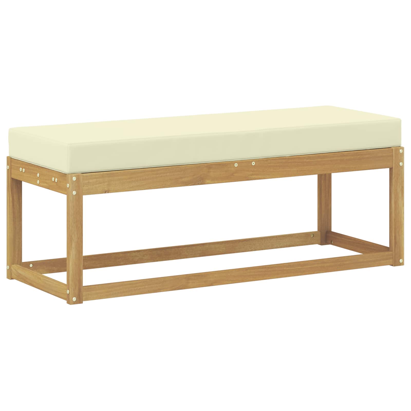 Buitenstoolbank Wit 115 x 43 x 45 cm Massief Acaciahout is nu te koop bij PeponiXL, paradijselijk wonen!