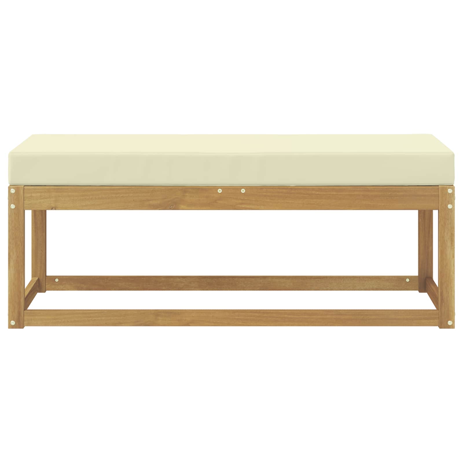 Buitenstoolbank Wit 115 x 43 x 45 cm Massief Acaciahout is nu te koop bij PeponiXL, paradijselijk wonen!