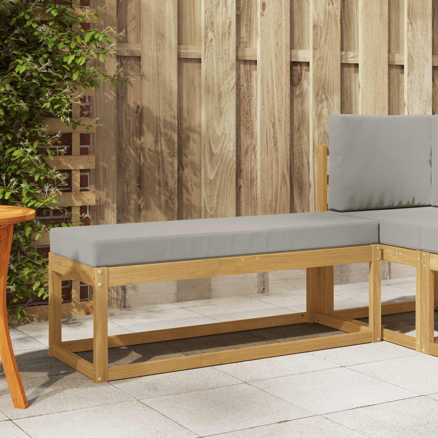 Buitenstoolbank Wit 115 x 43 x 45 cm Massief Acaciahout is nu te koop bij PeponiXL, paradijselijk wonen!