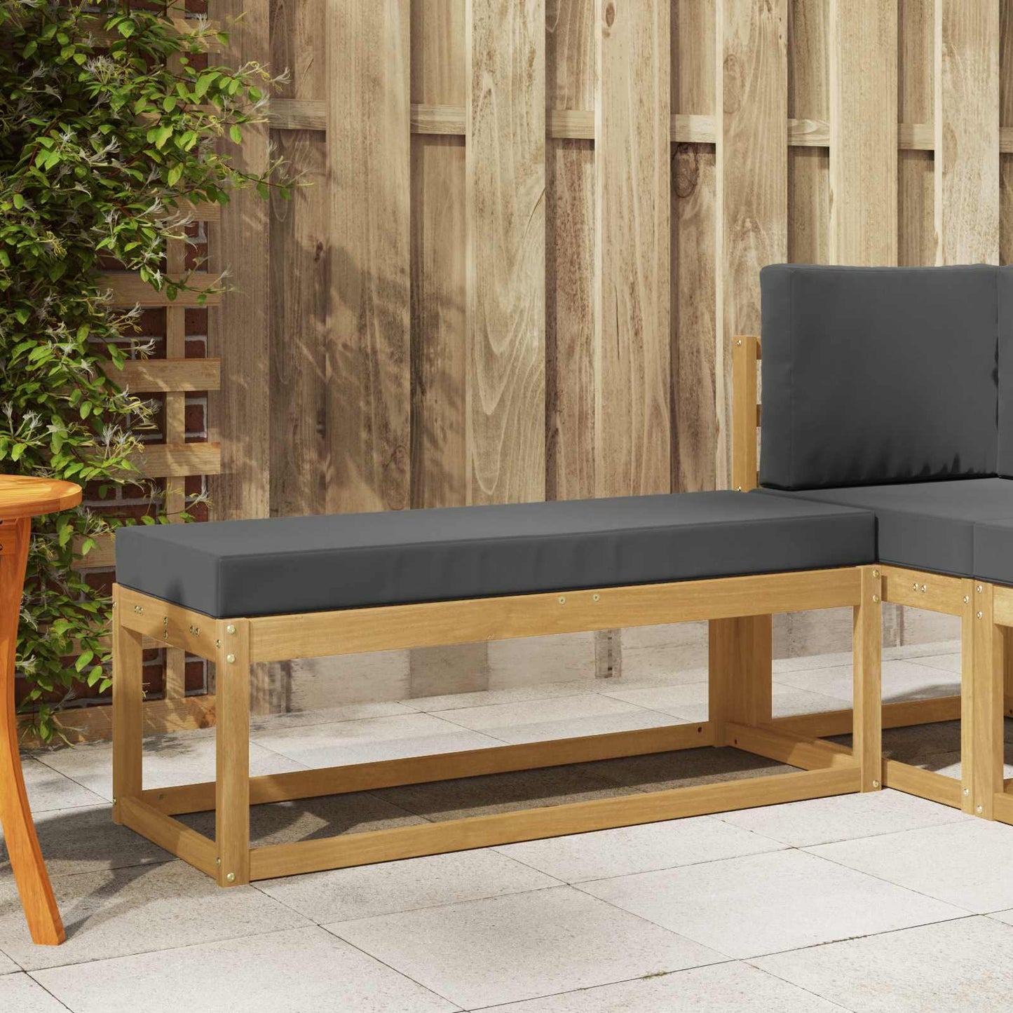 Buitenstoolbank Wit 115 x 43 x 45 cm Massief Acaciahout is nu te koop bij PeponiXL, paradijselijk wonen!