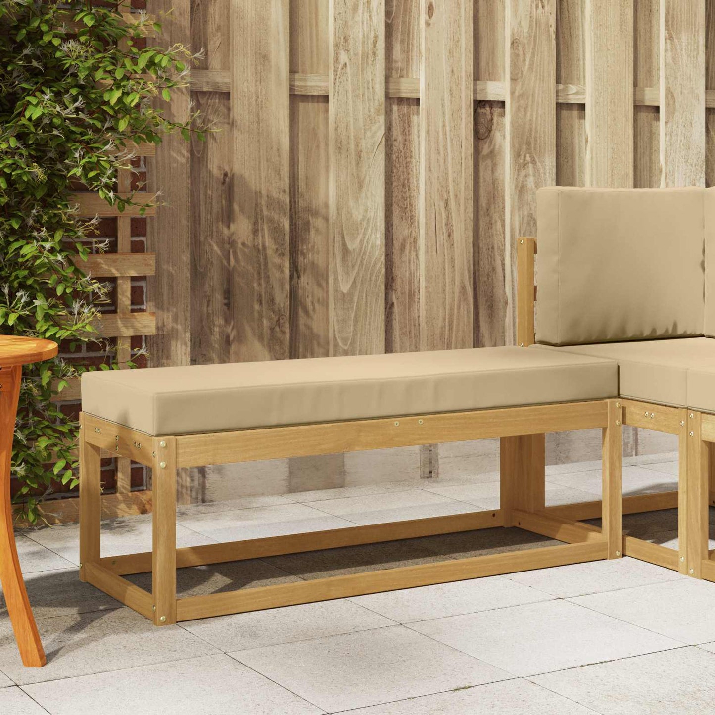 Buitenstoolbank Wit 115 x 43 x 45 cm Massief Acaciahout is nu te koop bij PeponiXL, paradijselijk wonen!