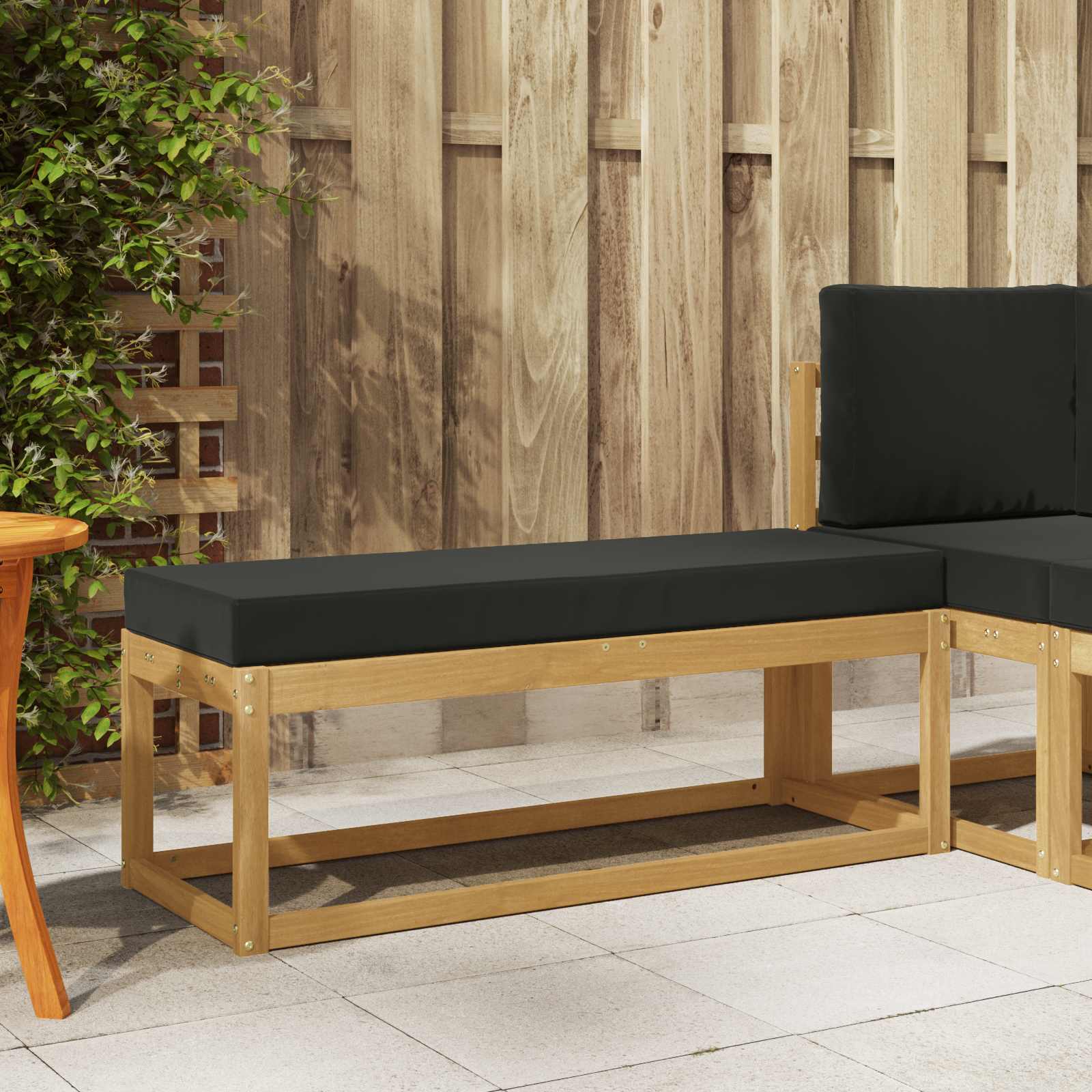 Buitenstoolbank Wit 115 x 43 x 45 cm Massief Acaciahout is nu te koop bij PeponiXL, paradijselijk wonen!