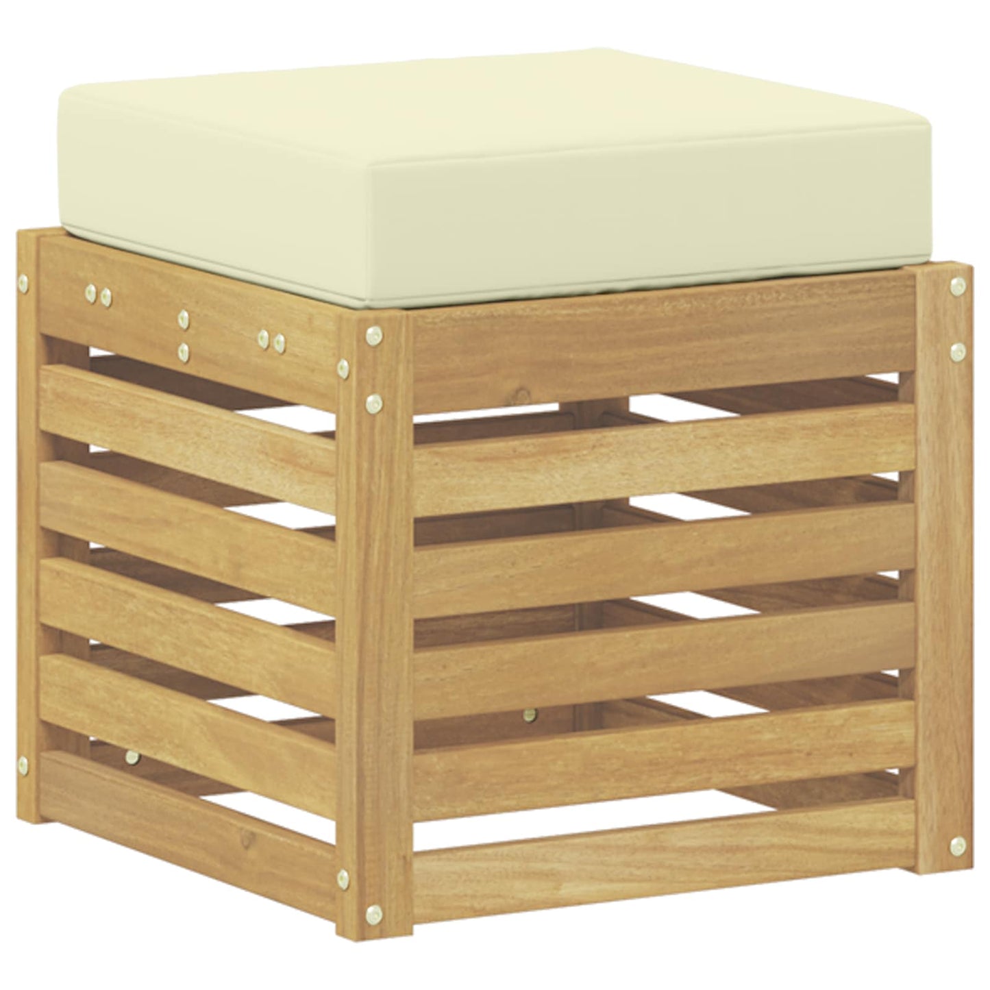 Buitenstoolbank Wit 43 x 43 x 45 cm Massief Acaciahout is nu te koop bij PeponiXL, paradijselijk wonen!