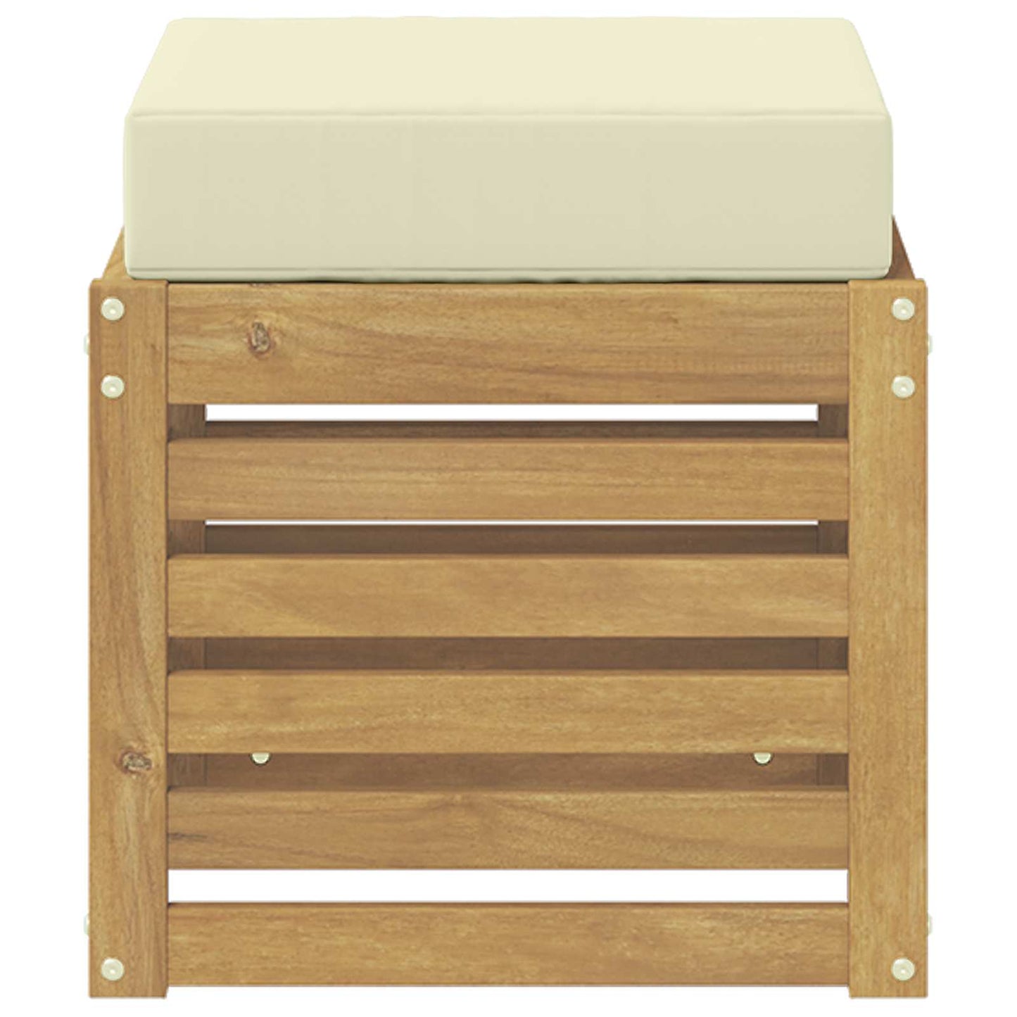 Buitenstoolbank Wit 43 x 43 x 45 cm Massief Acaciahout is nu te koop bij PeponiXL, paradijselijk wonen!