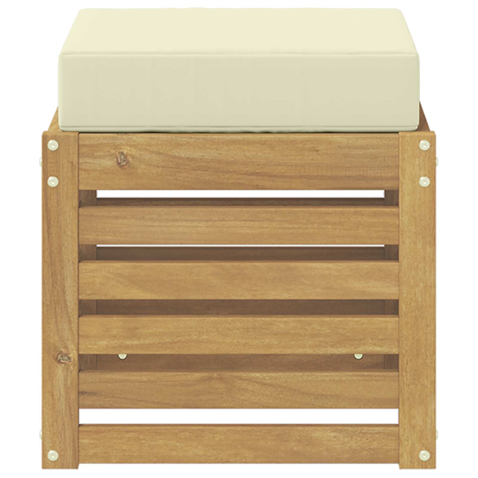 Buitenstoolbank Wit 43 x 43 x 45 cm Massief Acaciahout is nu te koop bij PeponiXL, paradijselijk wonen!