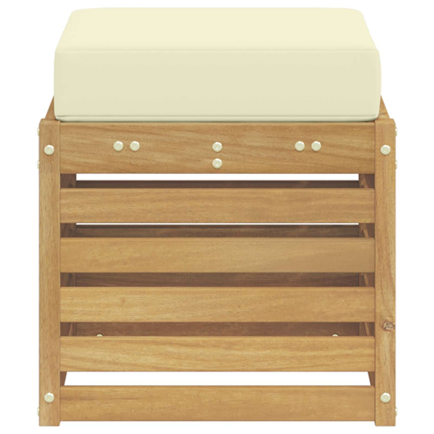 Buitenstoolbank Wit 43 x 43 x 45 cm Massief Acaciahout is nu te koop bij PeponiXL, paradijselijk wonen!