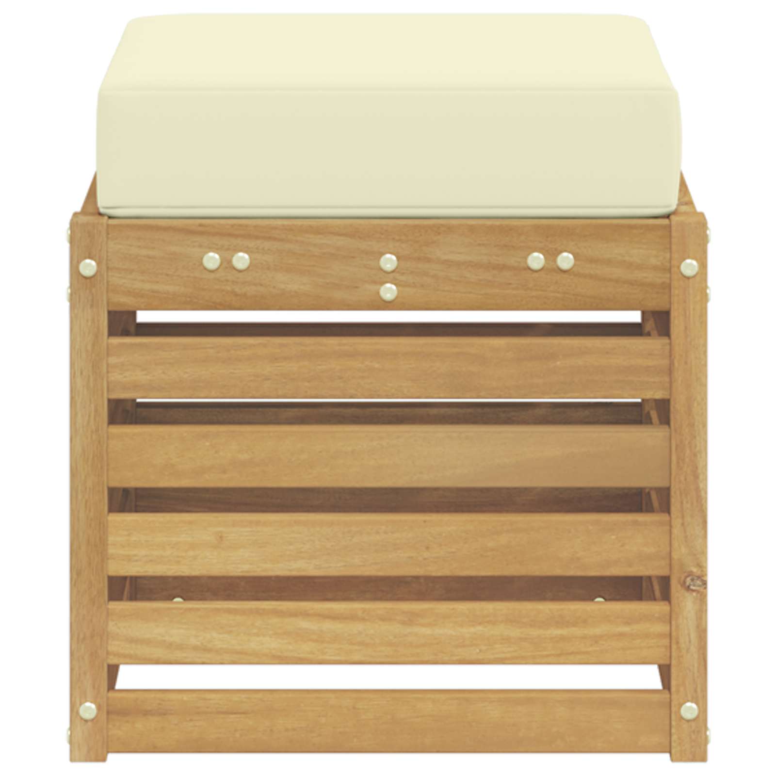 Buitenstoolbank Wit 43 x 43 x 45 cm Massief Acaciahout is nu te koop bij PeponiXL, paradijselijk wonen!