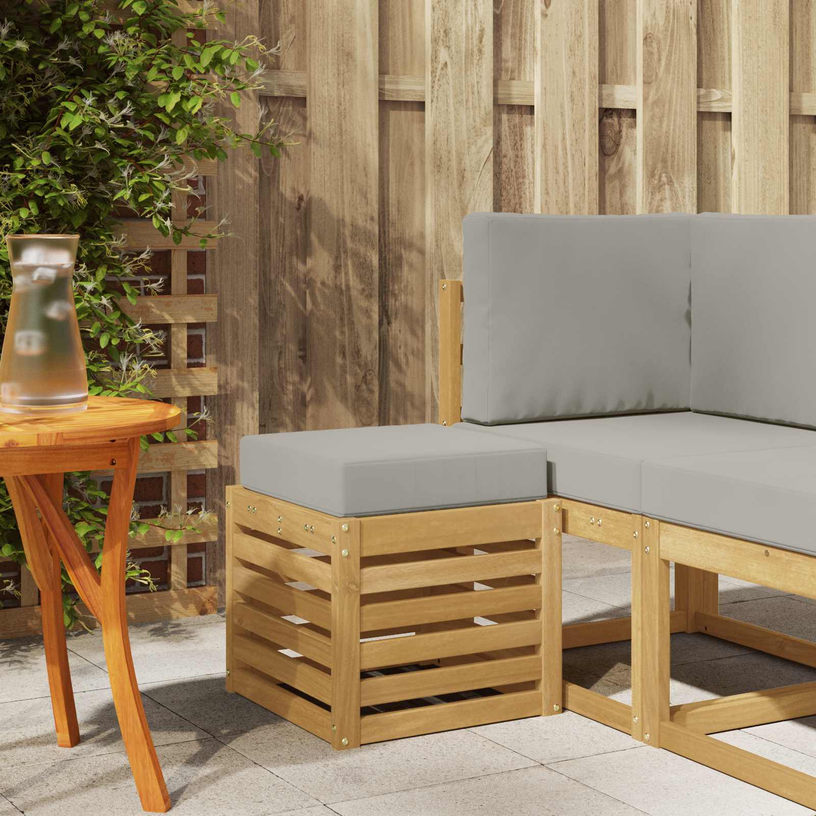 Buitenstoolbank Wit 43 x 43 x 45 cm Massief Acaciahout is nu te koop bij PeponiXL, paradijselijk wonen!