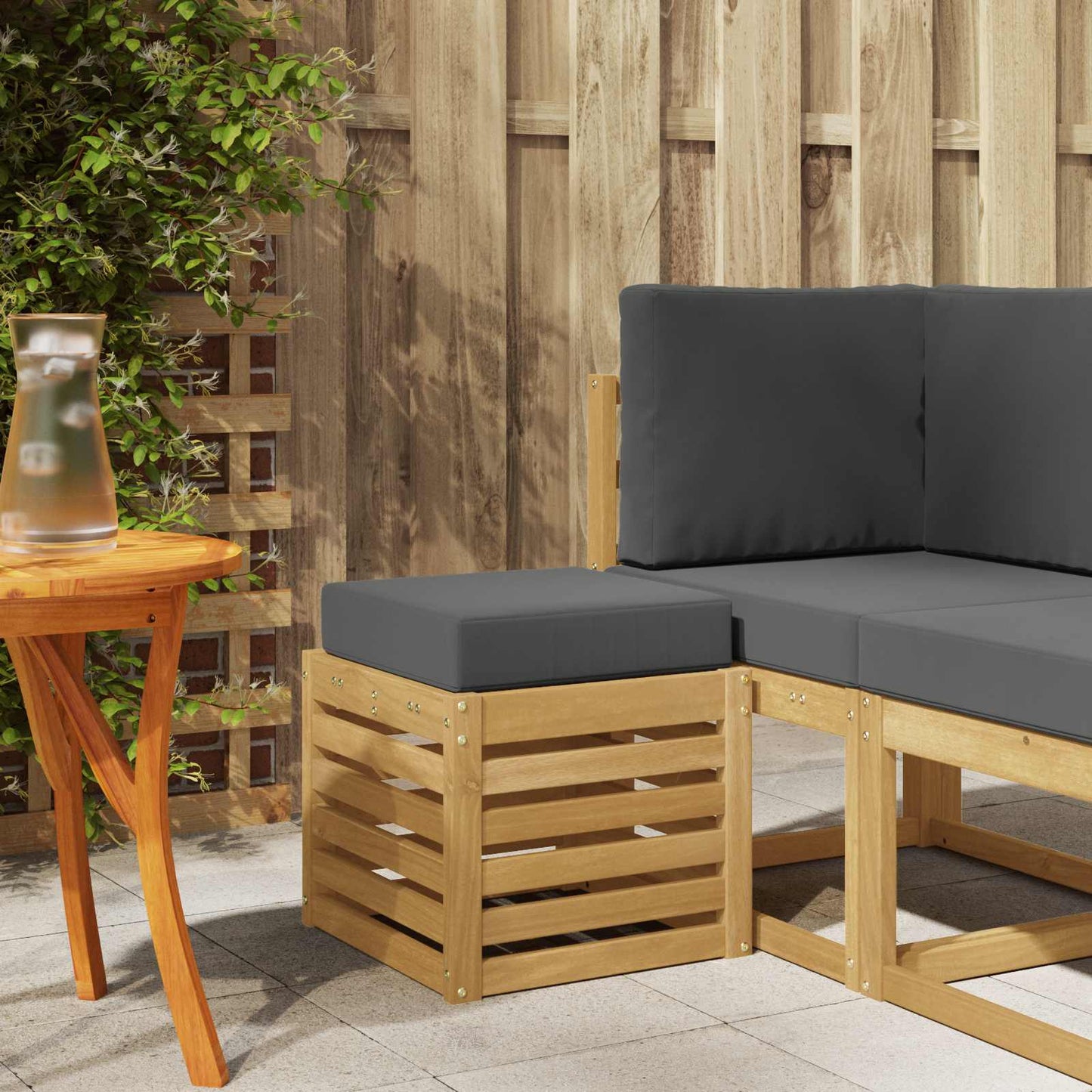 Buitenstoolbank Wit 43 x 43 x 45 cm Massief Acaciahout is nu te koop bij PeponiXL, paradijselijk wonen!