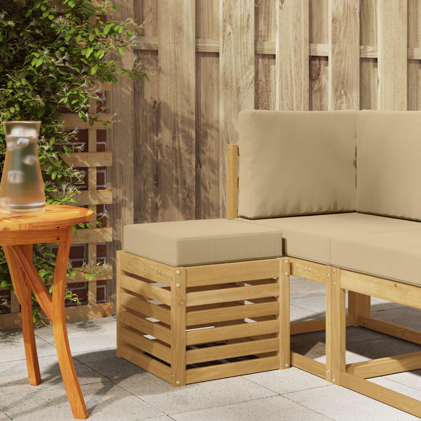 Buitenstoolbank Wit 43 x 43 x 45 cm Massief Acaciahout is nu te koop bij PeponiXL, paradijselijk wonen!