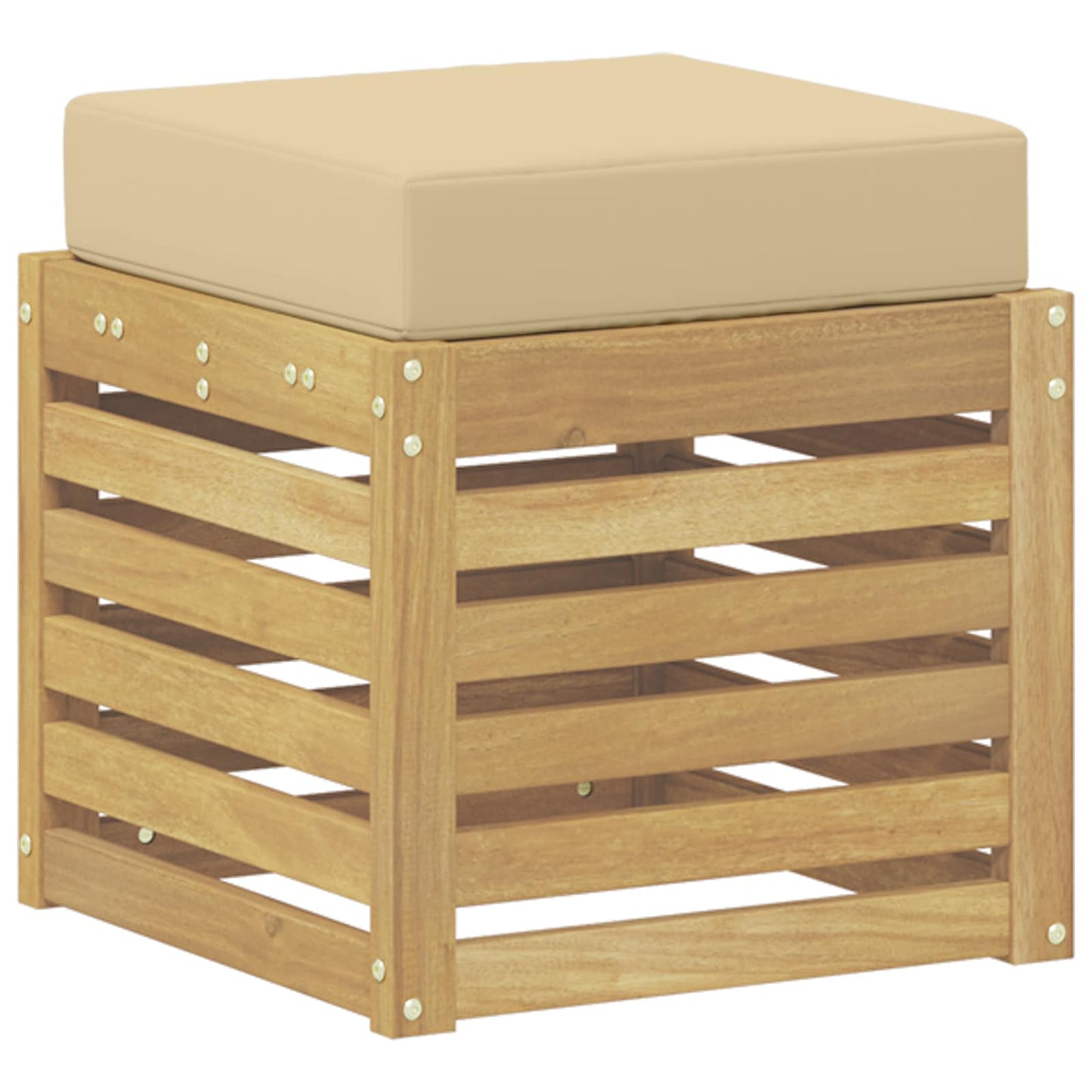 Buitenstoolbank Wit 43 x 43 x 45 cm Massief Acaciahout is nu te koop bij PeponiXL, paradijselijk wonen!