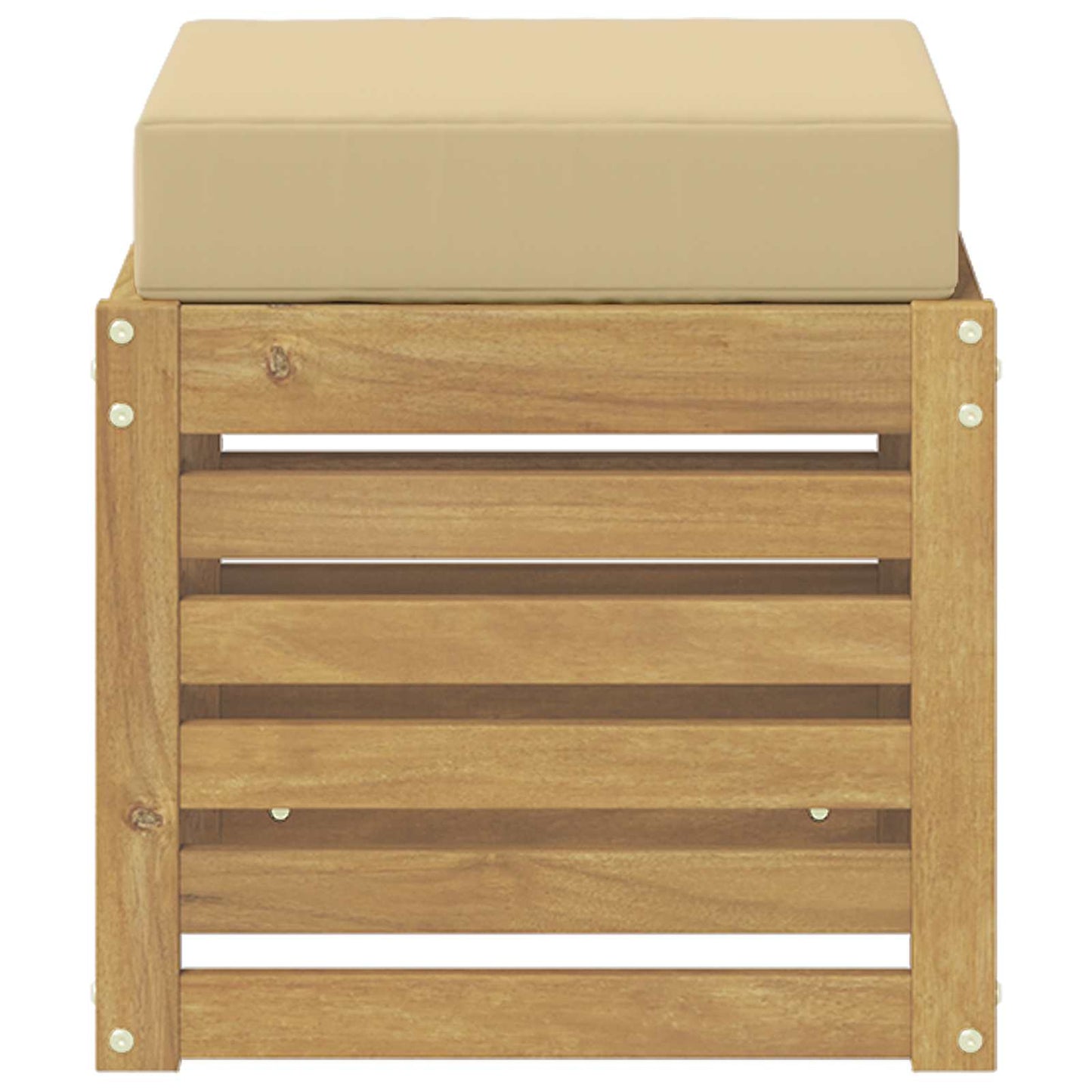 Buitenstoolbank Wit 43 x 43 x 45 cm Massief Acaciahout is nu te koop bij PeponiXL, paradijselijk wonen!