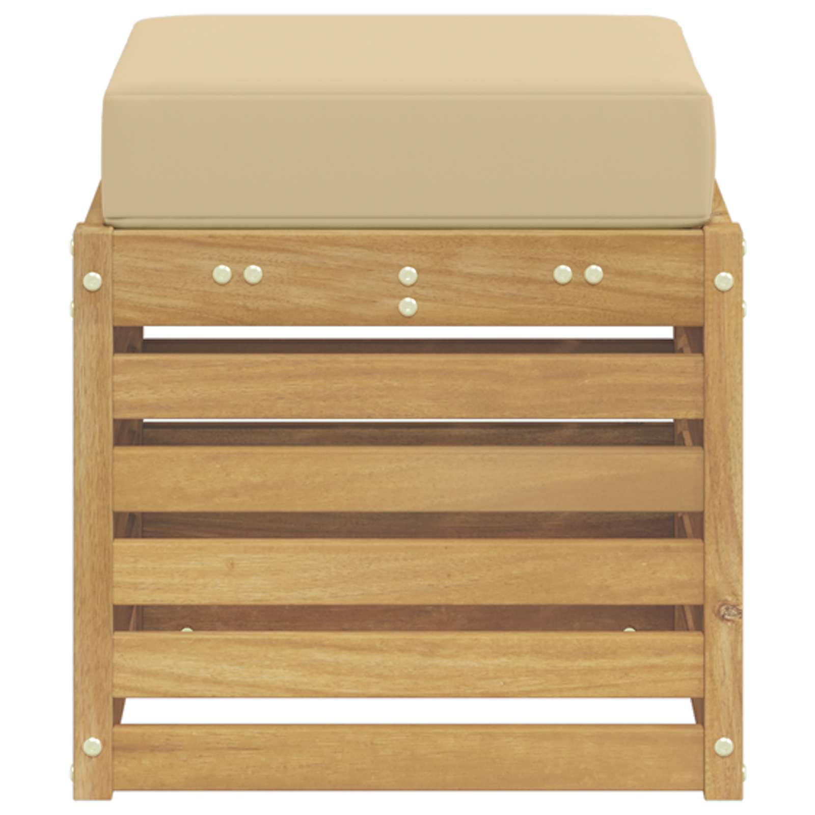 Buitenstoolbank Wit 43 x 43 x 45 cm Massief Acaciahout is nu te koop bij PeponiXL, paradijselijk wonen!