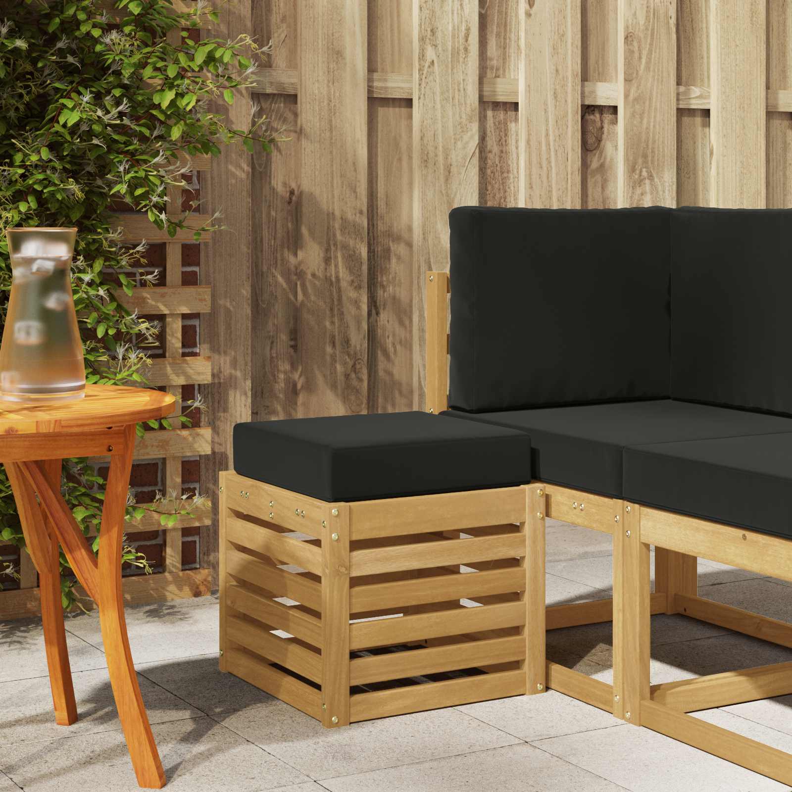 Buitenstoolbank Wit 43 x 43 x 45 cm Massief Acaciahout is nu te koop bij PeponiXL, paradijselijk wonen!