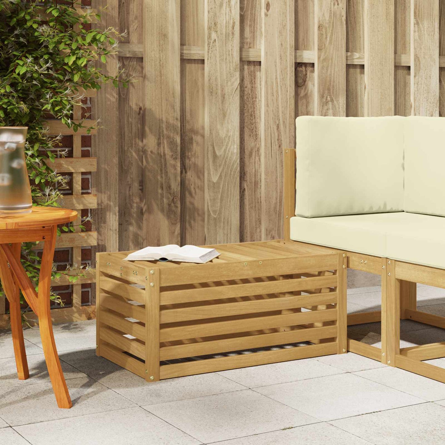 Buitenstoolbank Wit 79 x 43 x 37 cm Massief Acaciahout is nu te koop bij PeponiXL, paradijselijk wonen!