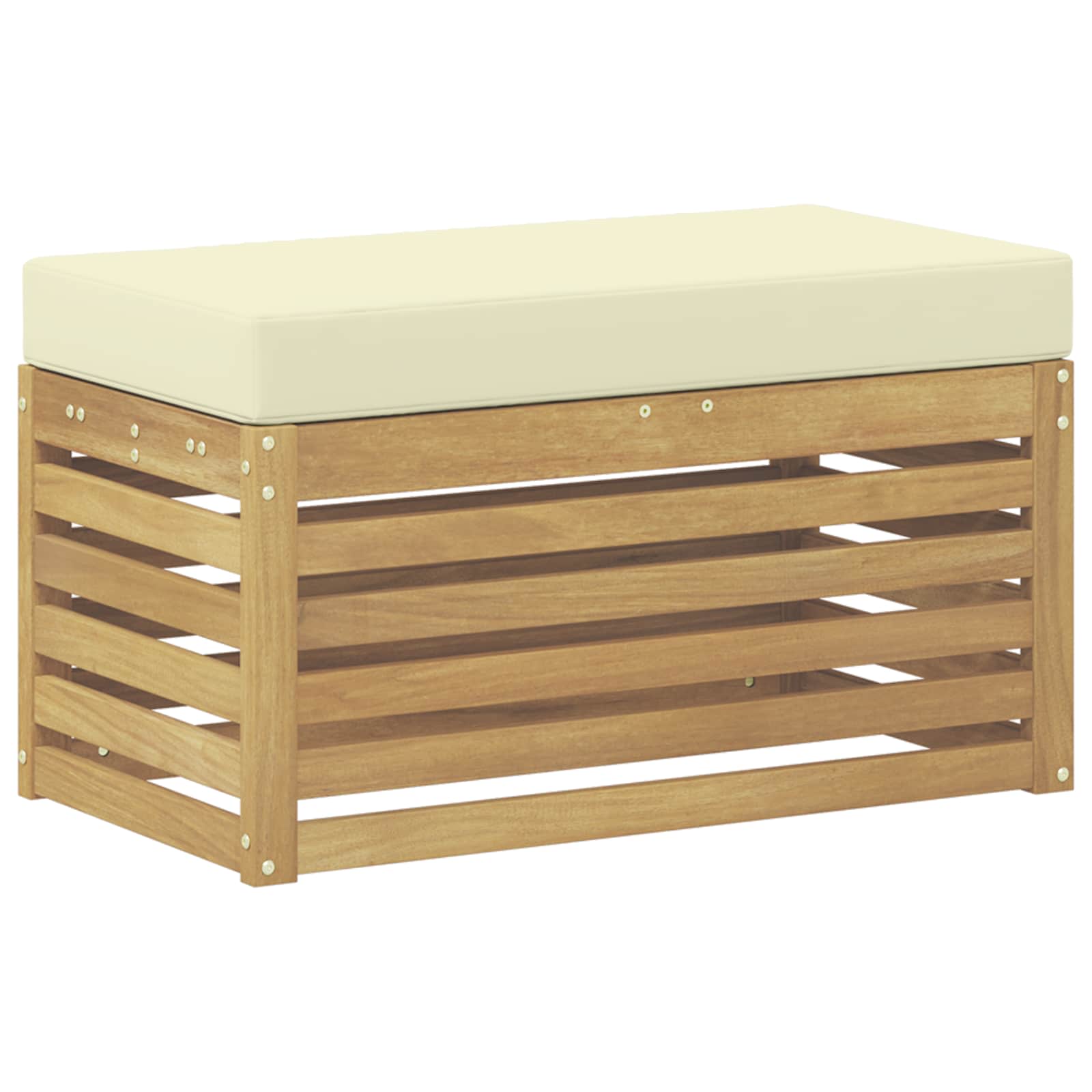 Buitenstoolbank Wit 80 x 43 x 45 cm Massief Acaciahout is nu te koop bij PeponiXL, paradijselijk wonen!