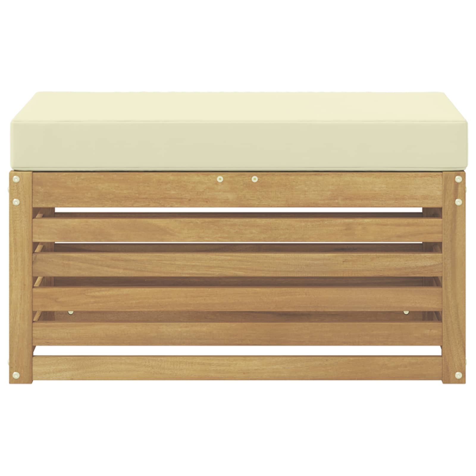 Buitenstoolbank Wit 80 x 43 x 45 cm Massief Acaciahout is nu te koop bij PeponiXL, paradijselijk wonen!