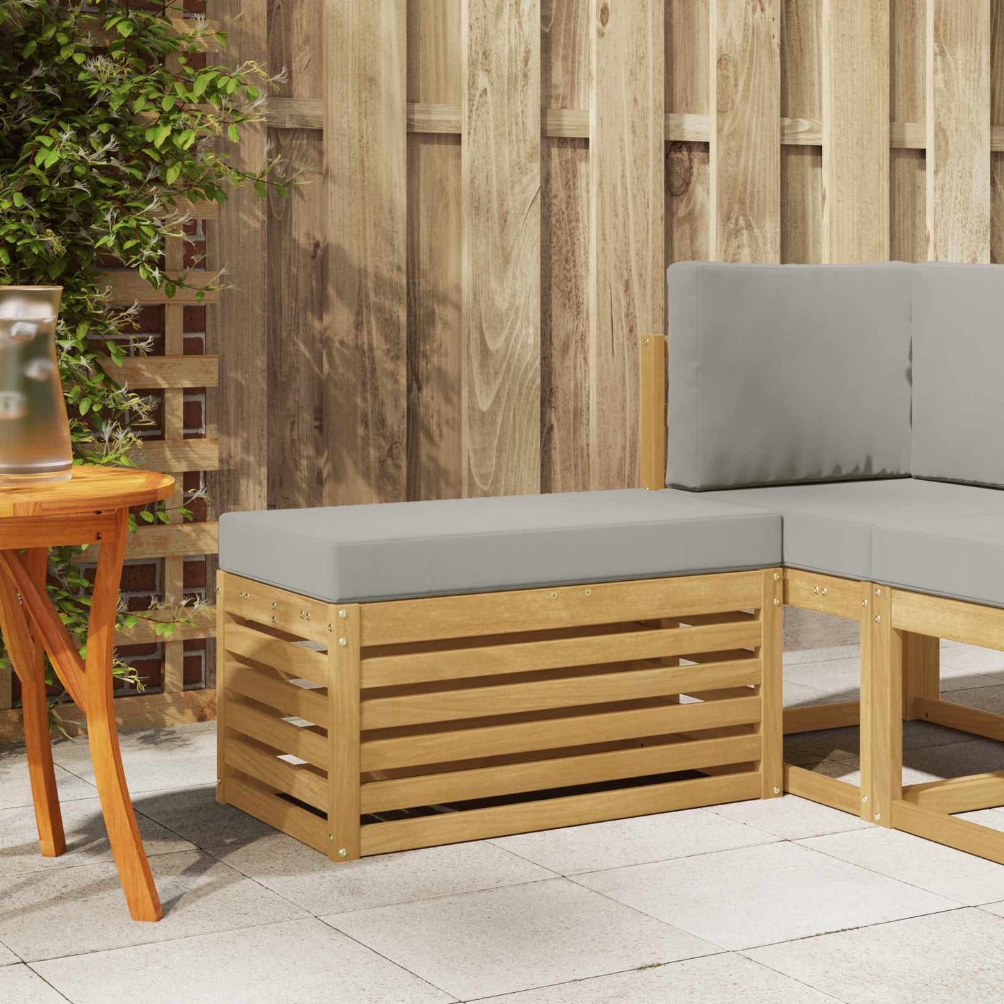 Buitenstoolbank Wit 80 x 43 x 45 cm Massief Acaciahout is nu te koop bij PeponiXL, paradijselijk wonen!