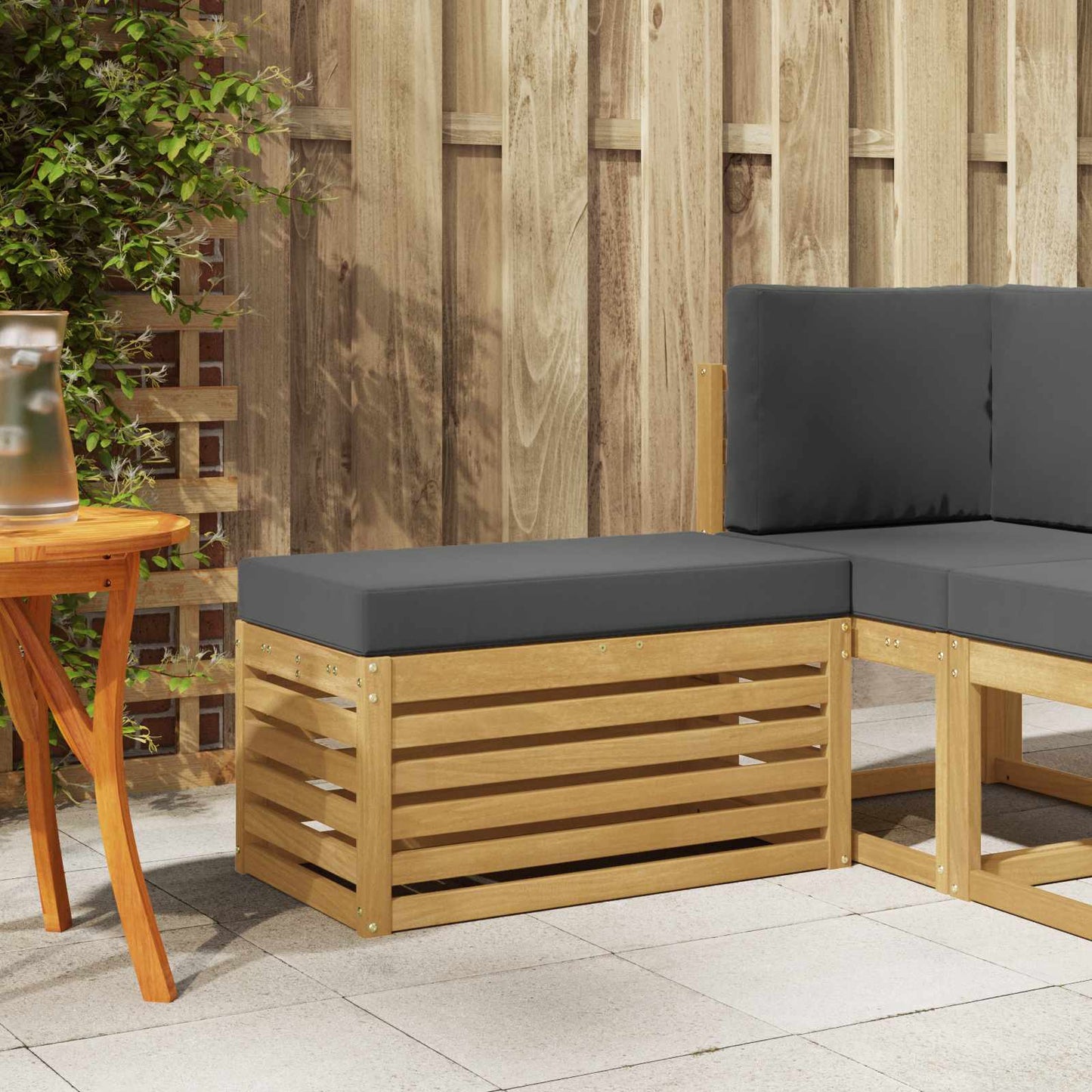 Buitenstoolbank Wit 80 x 43 x 45 cm Massief Acaciahout is nu te koop bij PeponiXL, paradijselijk wonen!