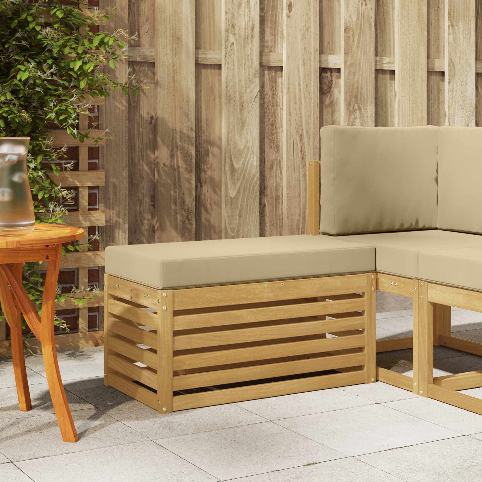 Buitenstoolbank Wit 80 x 43 x 45 cm Massief Acaciahout is nu te koop bij PeponiXL, paradijselijk wonen!