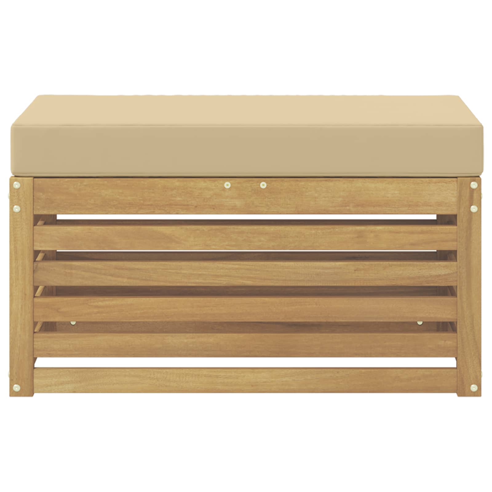 Buitenstoolbank Wit 80 x 43 x 45 cm Massief Acaciahout is nu te koop bij PeponiXL, paradijselijk wonen!