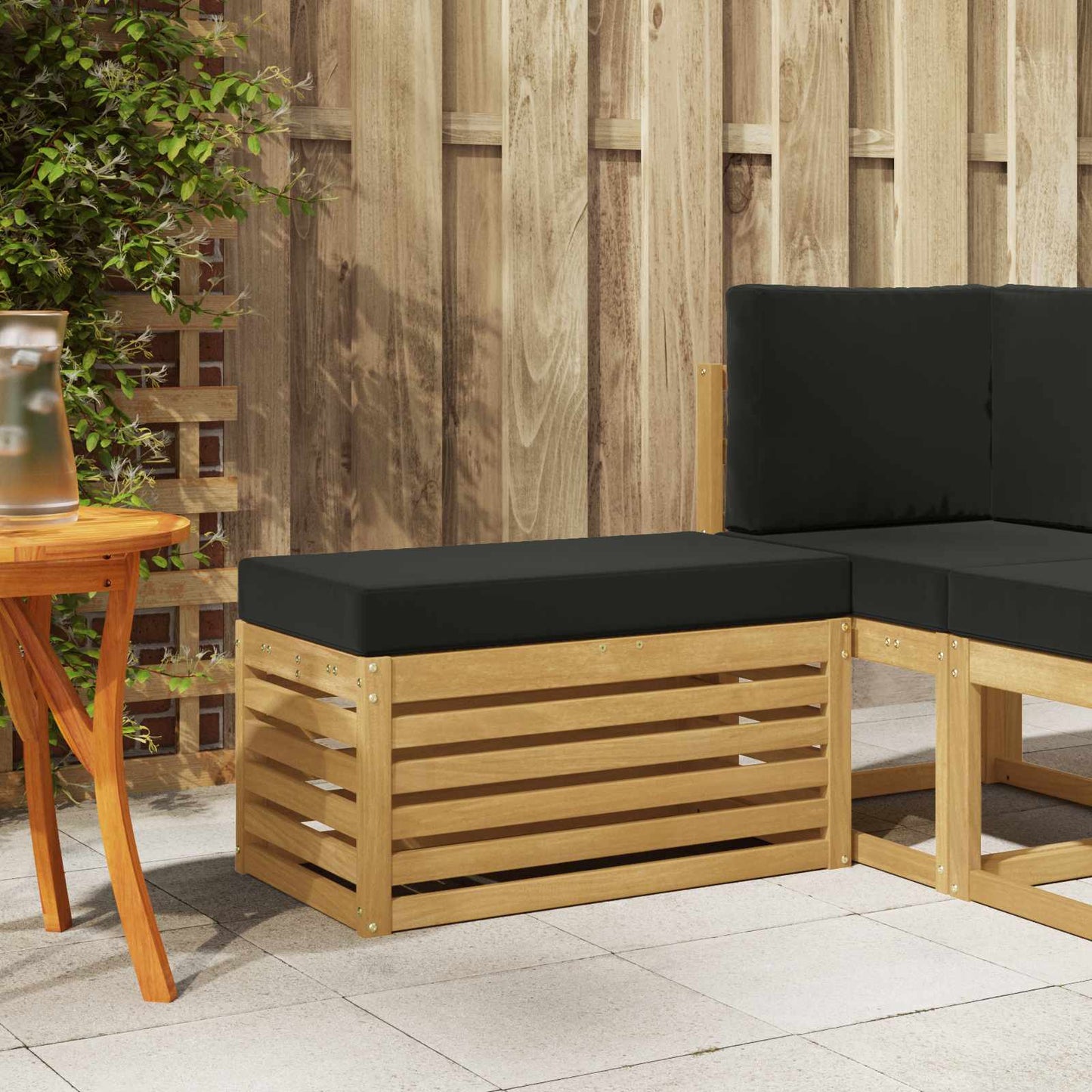 Buitenstoolbank Wit 80 x 43 x 45 cm Massief Acaciahout is nu te koop bij PeponiXL, paradijselijk wonen!