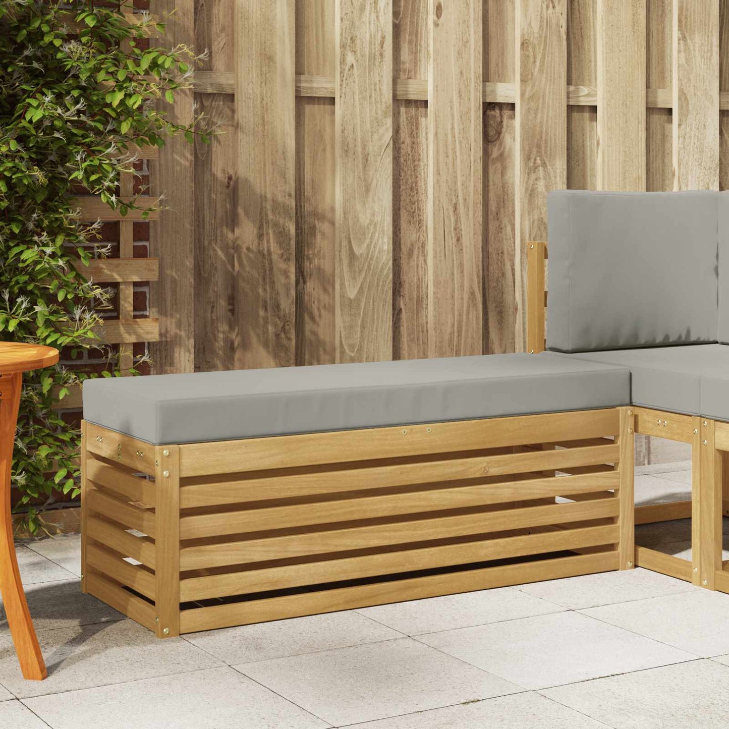Buitenstoolbank Wit 115 x 43 x 45 cm Massief Acaciahout is nu te koop bij PeponiXL, paradijselijk wonen!