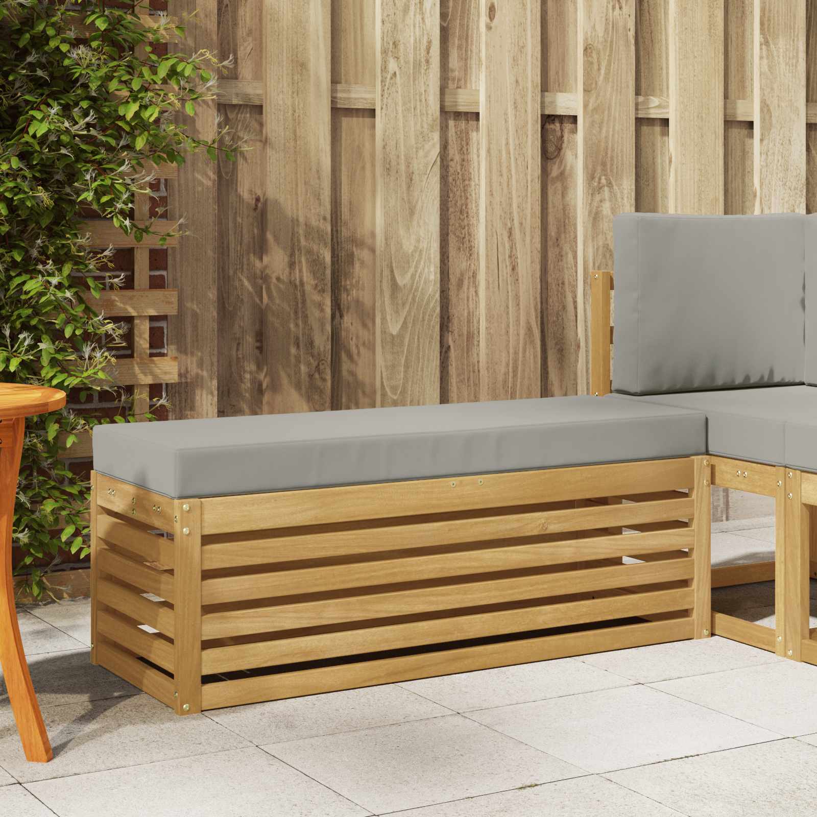 Buitenstoolbank Wit 115 x 43 x 45 cm Massief Acaciahout is nu te koop bij PeponiXL, paradijselijk wonen!