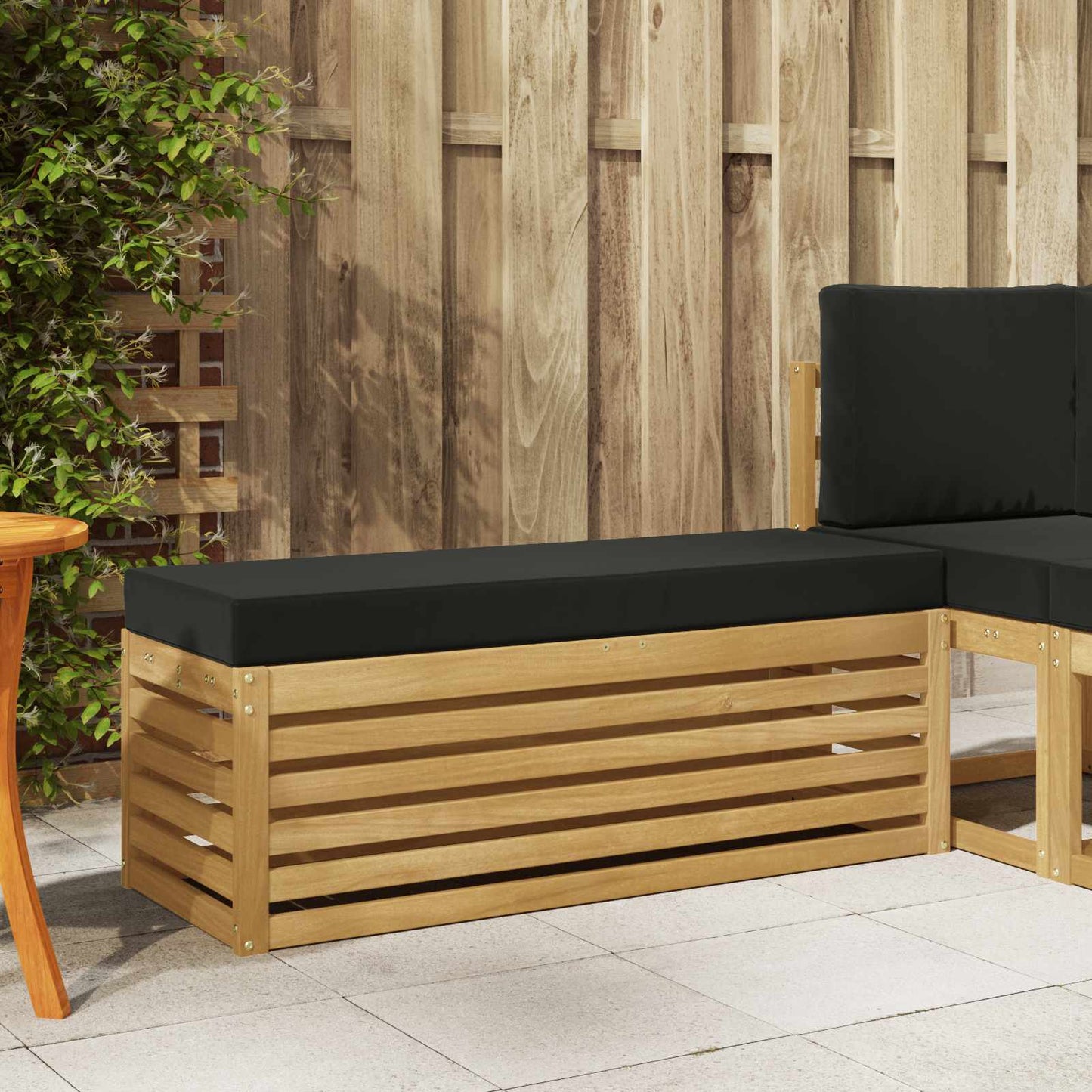 Buitenstoolbank Wit 115 x 43 x 45 cm Massief Acaciahout is nu te koop bij PeponiXL, paradijselijk wonen!