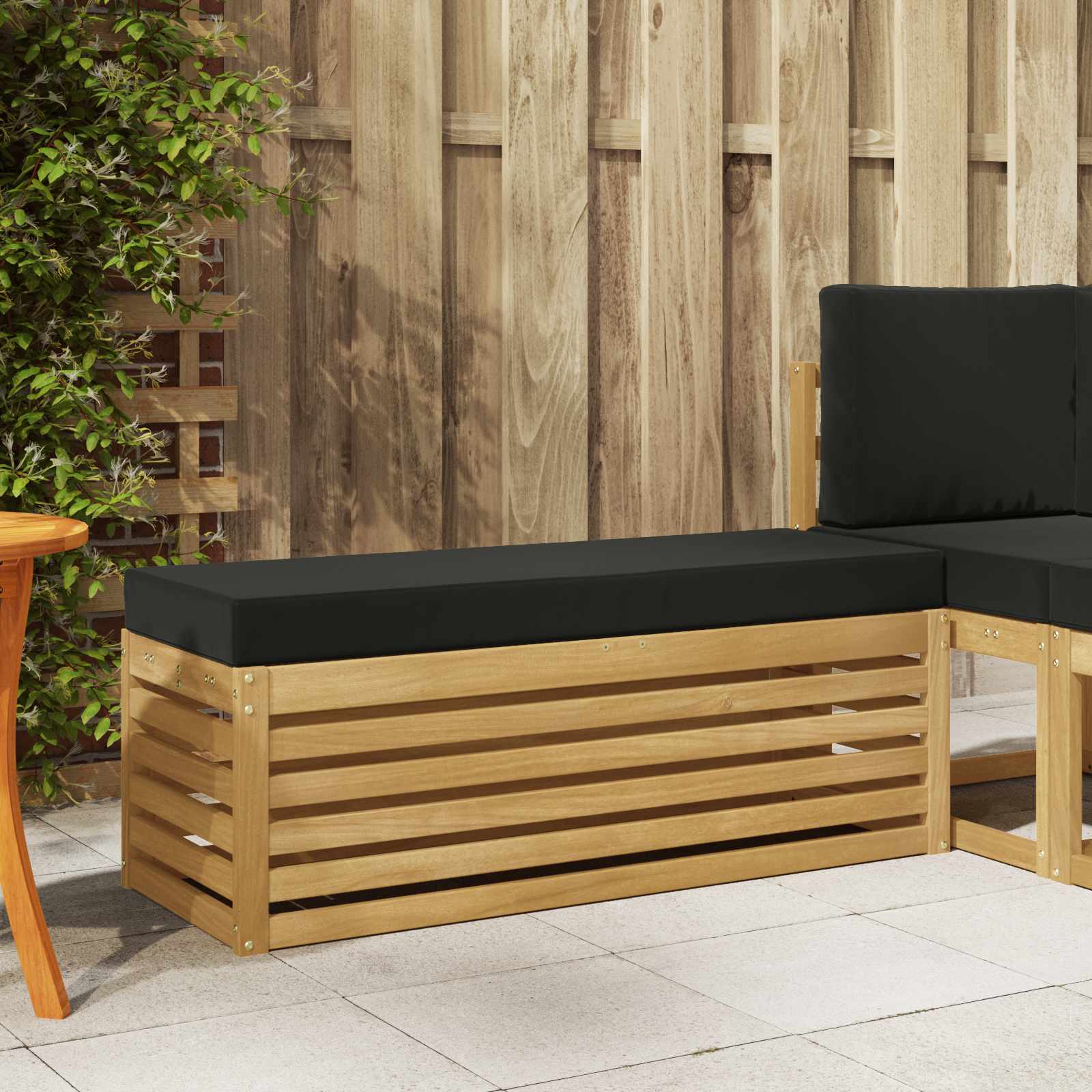 Buitenstoolbank Wit 115 x 43 x 45 cm Massief Acaciahout is nu te koop bij PeponiXL, paradijselijk wonen!
