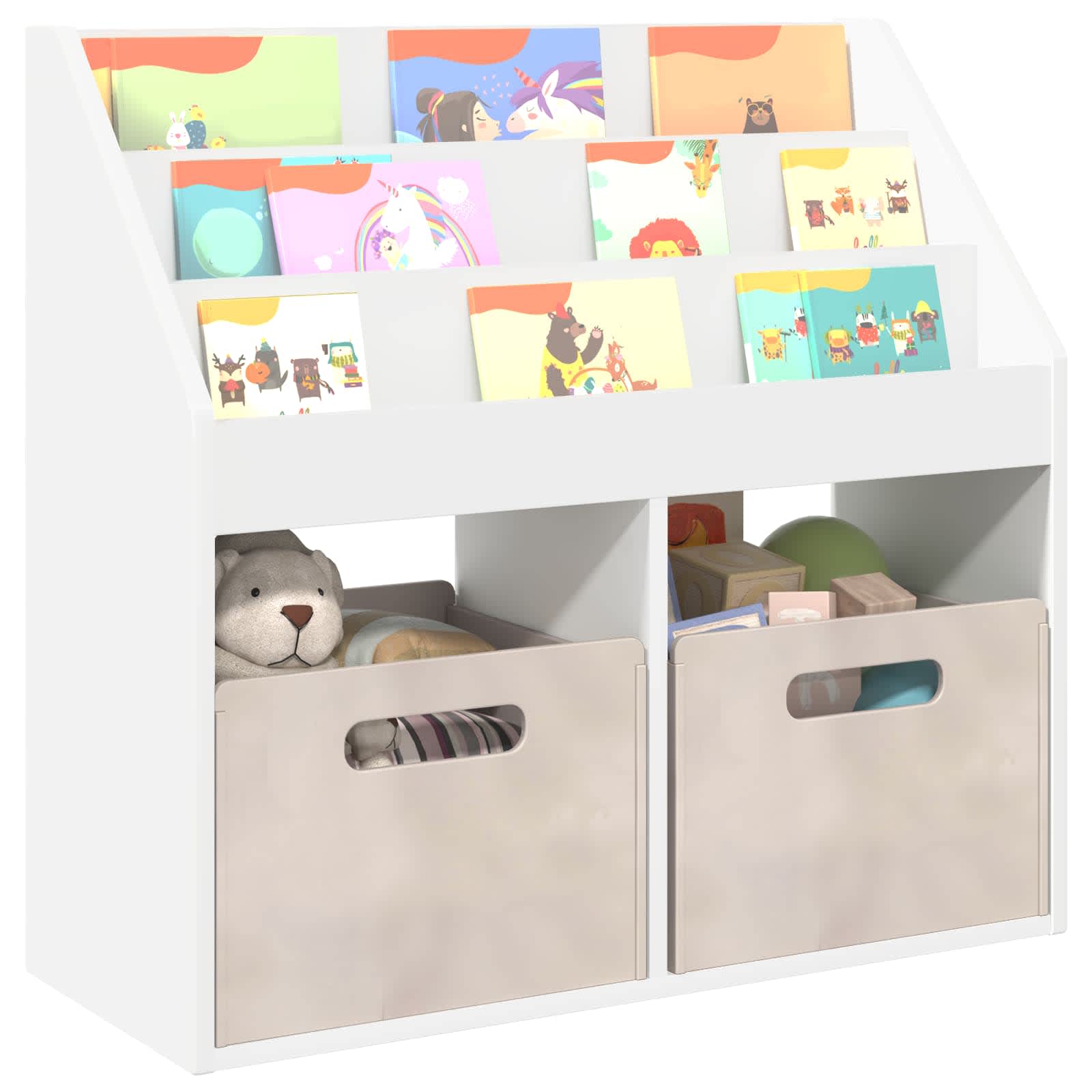 Kinderen Boekenkast Wit 72,5 x 29,5 x 69 cm Bewerkt hout is nu te koop bij PeponiXL, paradijselijk wonen!
