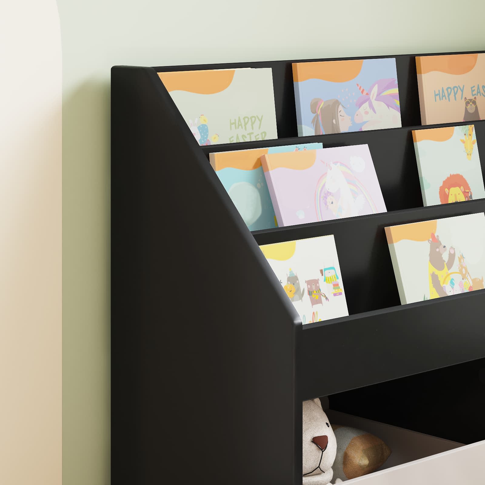 Kinderen Boekenkast Zwart 72,5 x 29,5 x 69 cm Bewerkt hout is nu te koop bij PeponiXL, paradijselijk wonen!
