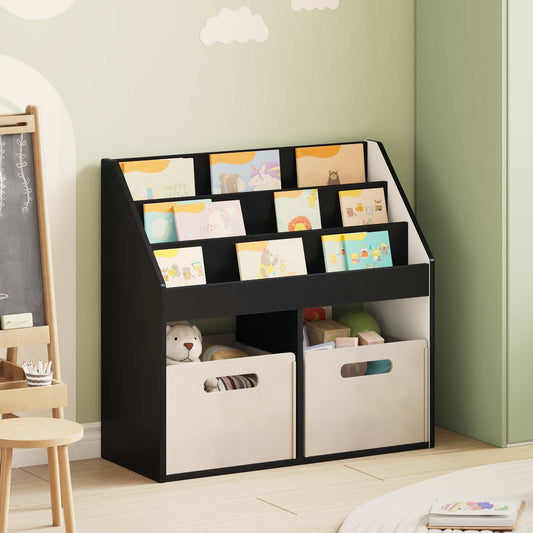 Kinderen Boekenkast Zwart 72,5 x 29,5 x 69 cm Bewerkt hout is nu te koop bij PeponiXL, paradijselijk wonen!