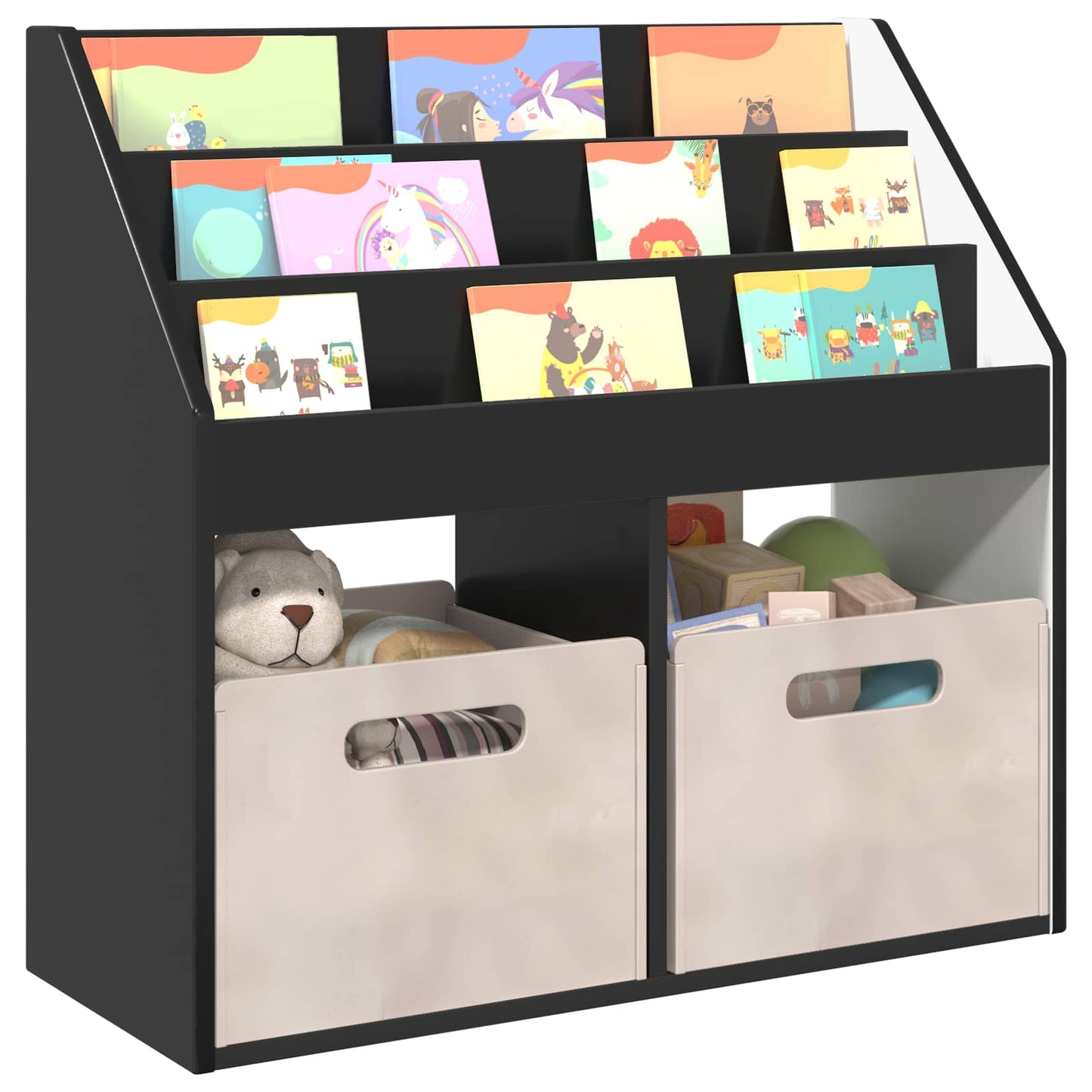 Kinderen Boekenkast Zwart 72,5 x 29,5 x 69 cm Bewerkt hout is nu te koop bij PeponiXL, paradijselijk wonen!