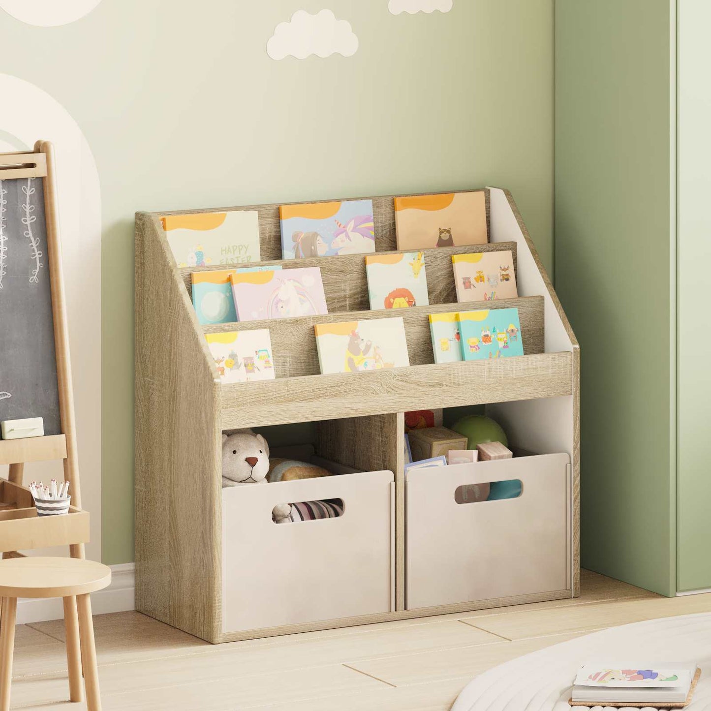 Kinderen Boekenkast met opslag Sonoma Eiken 72,5 x 29,5 x 69 cm is nu te koop bij PeponiXL, paradijselijk wonen!